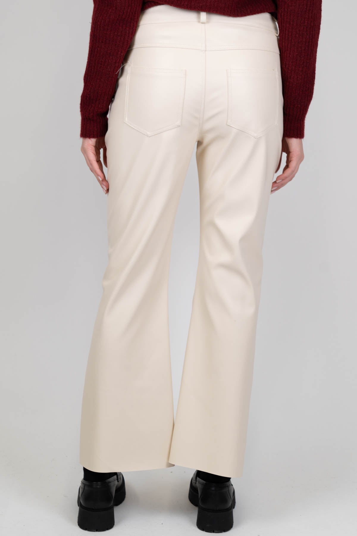 Haveone - Pantalone trombetta in ecopelle