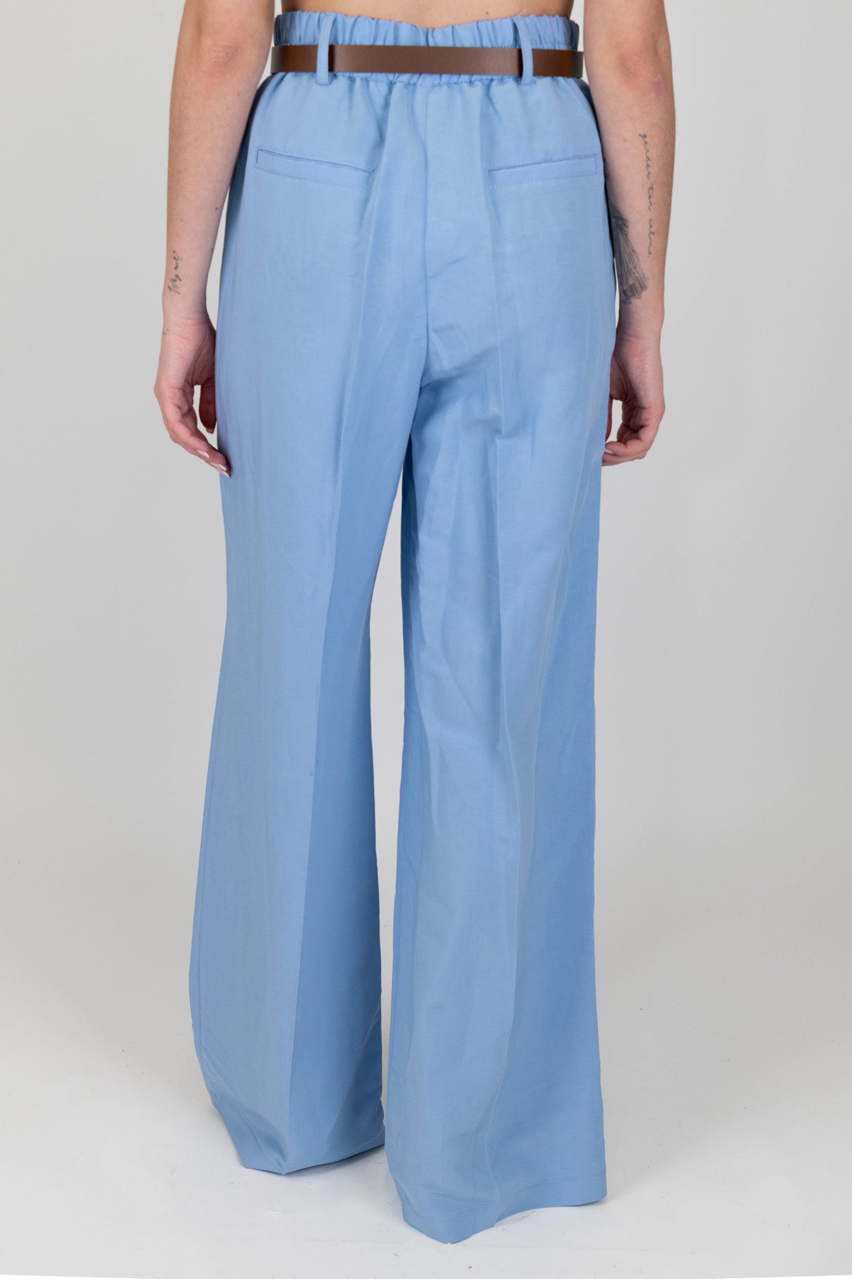 Motel - Pantalone palazzo in misto lino