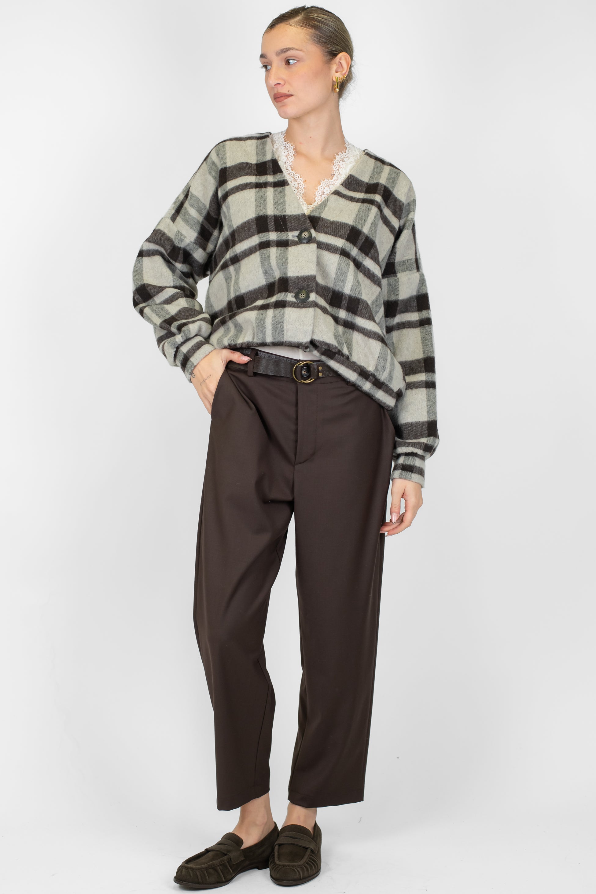 Haveone - Pantalone tinta unita con elastico sul retro