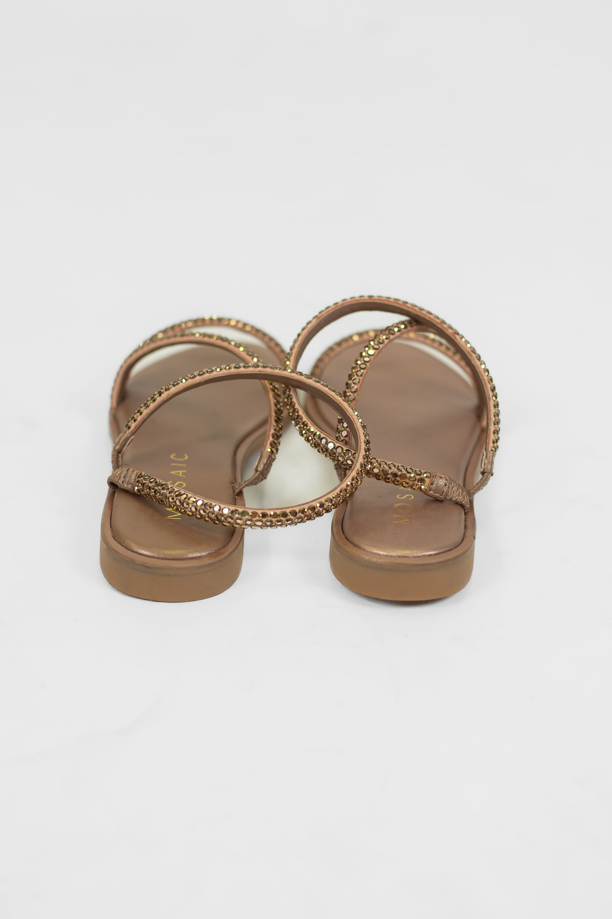 Mosaic - Sandalo strass con sottopiede in pelle