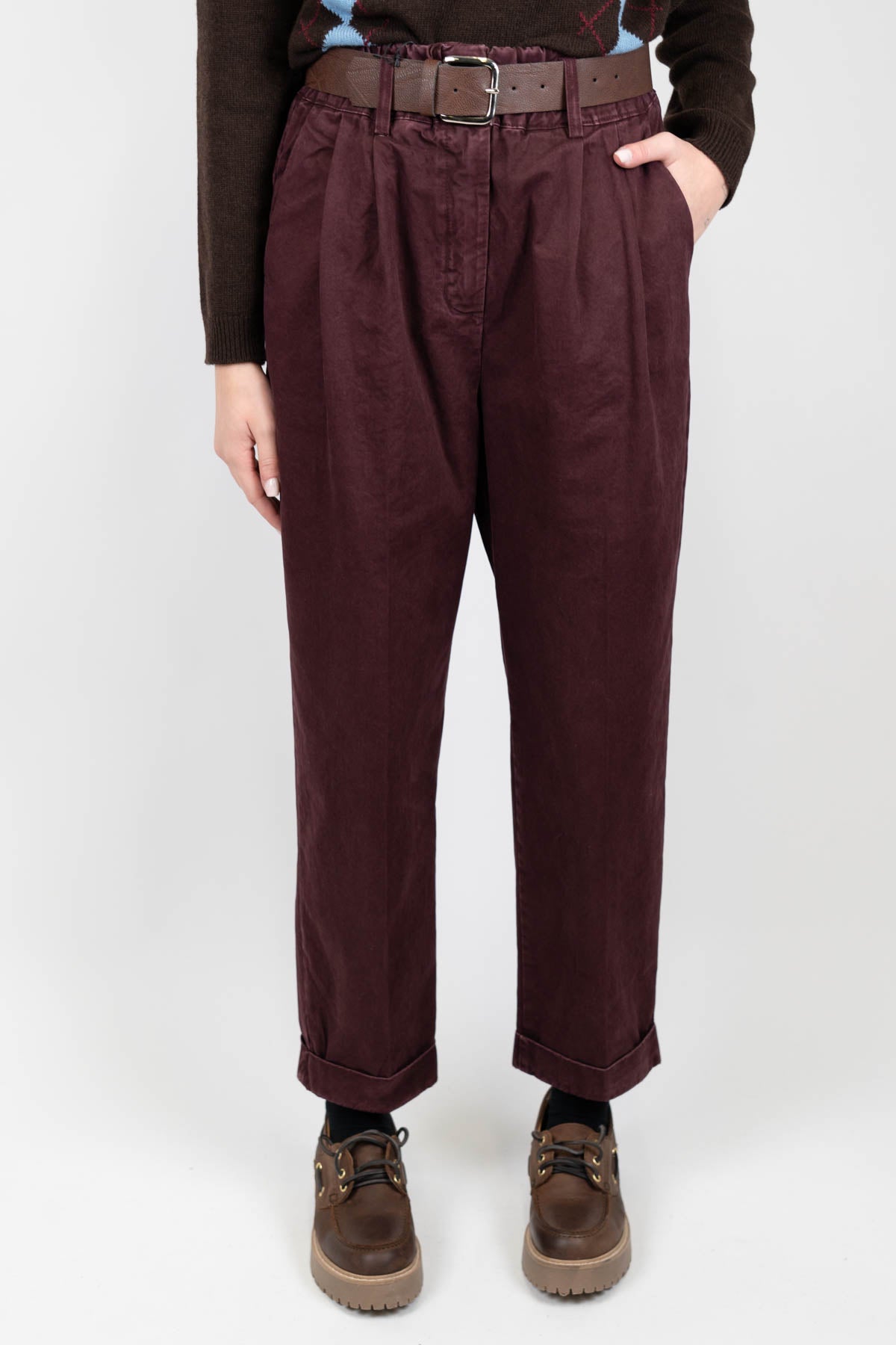 Tensione in - Pantalone regular effetto vintage con pinces