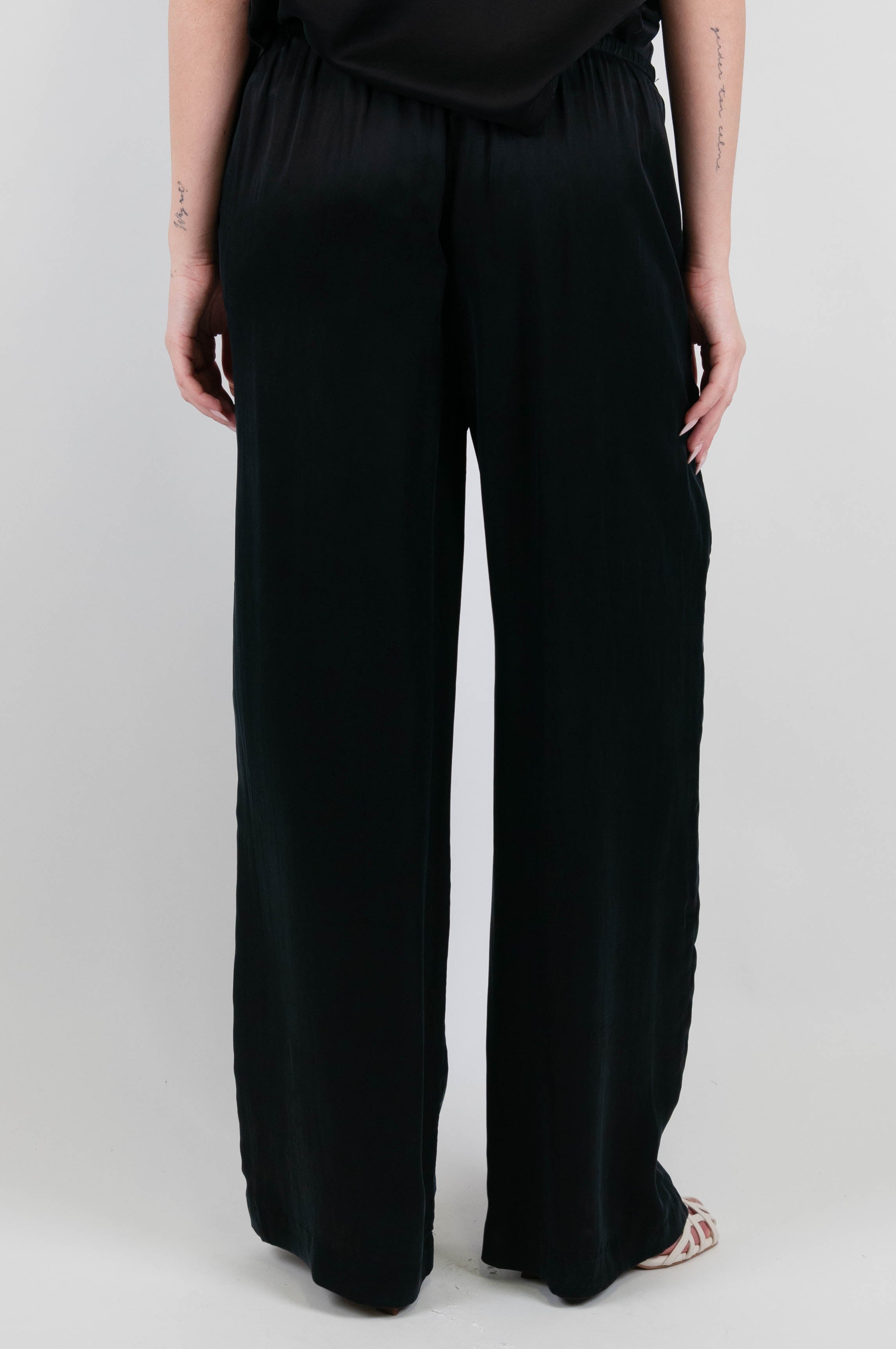 Tension in - Cupro palazzo trousers with drawstring