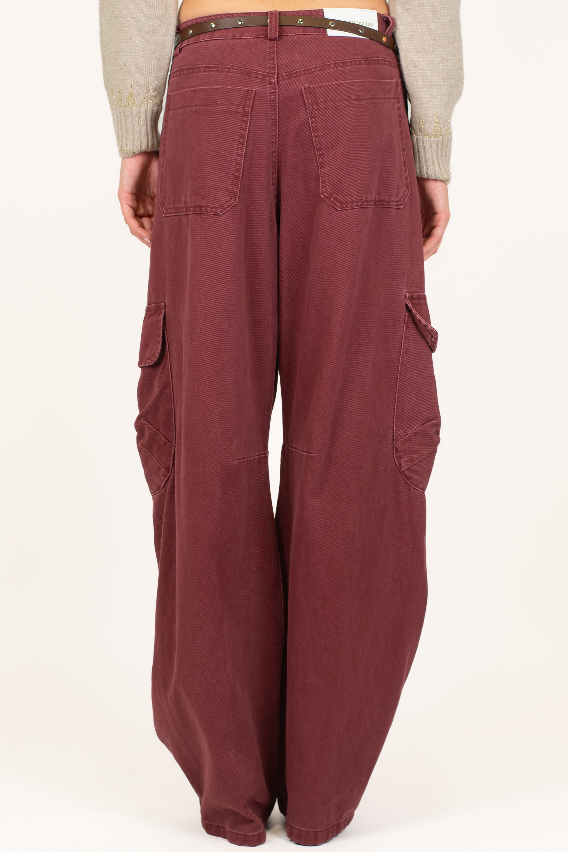 Tensione in - Pantalone cargo in denim colorato