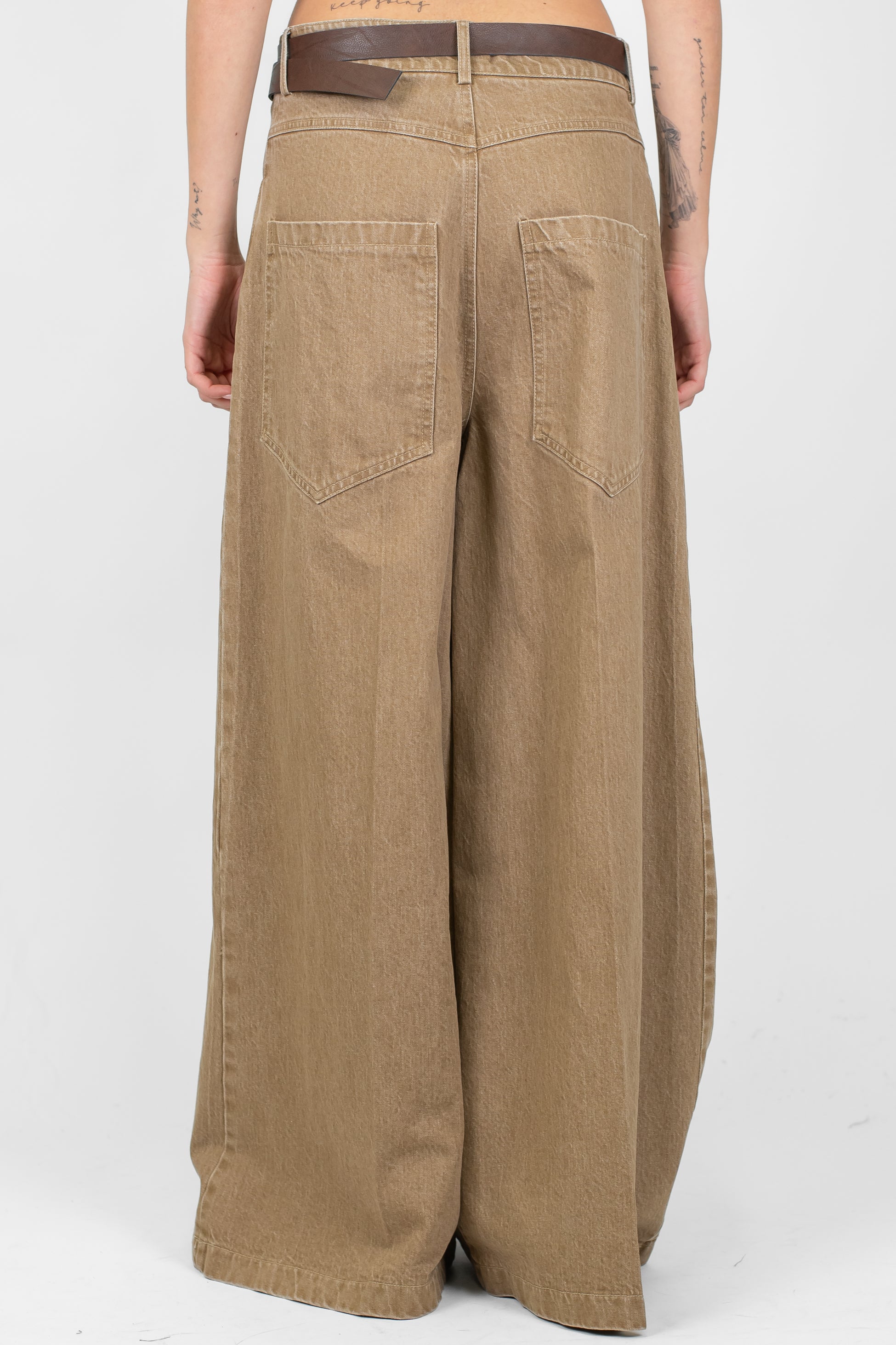 Motel - Pantalone palazzo in denim colorato