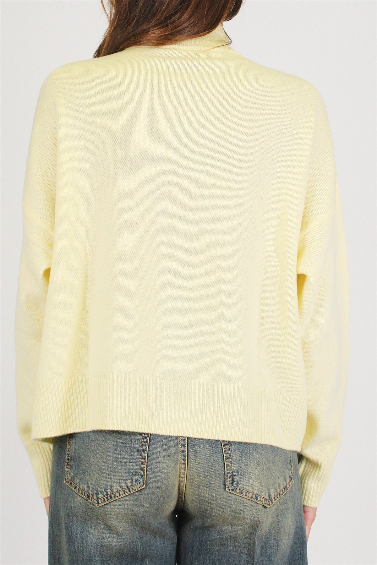 Tensione in - Cardigan in pura lana con collo alto e chiusura zip