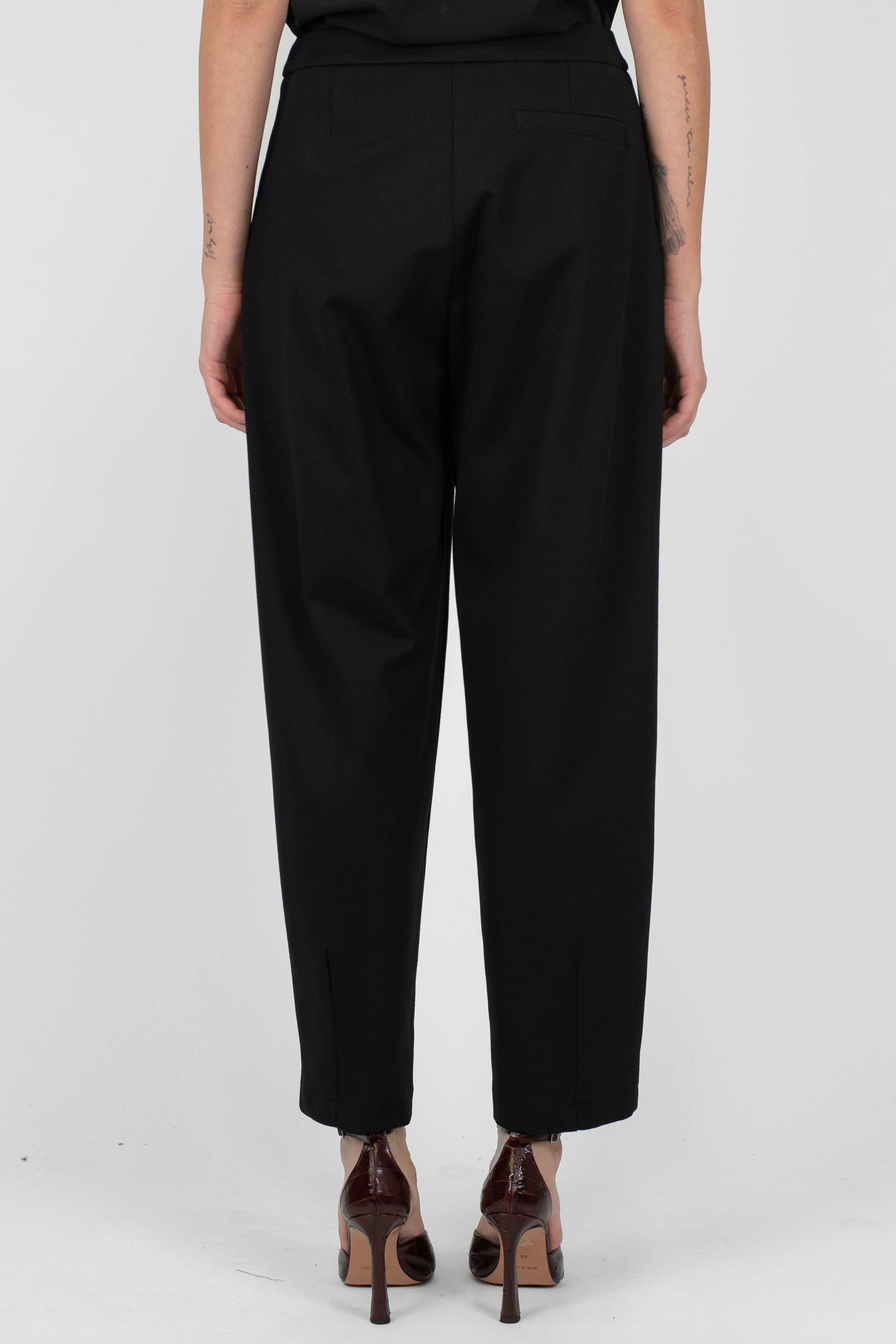 Maryley - Pantalone balloon in punto milano con pinces