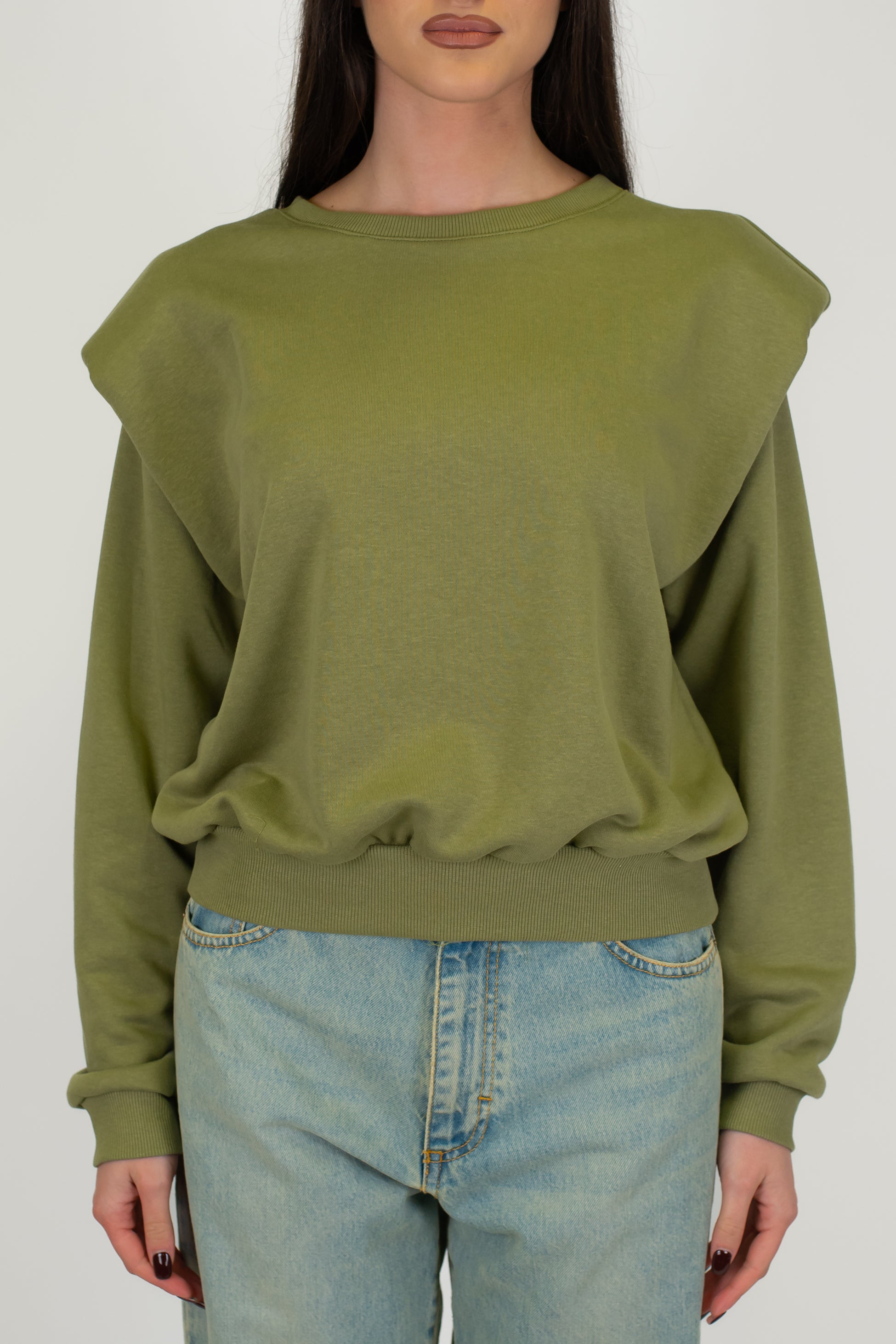 Dixie - Felpa girocollo con spalline ed elastico sul fondo