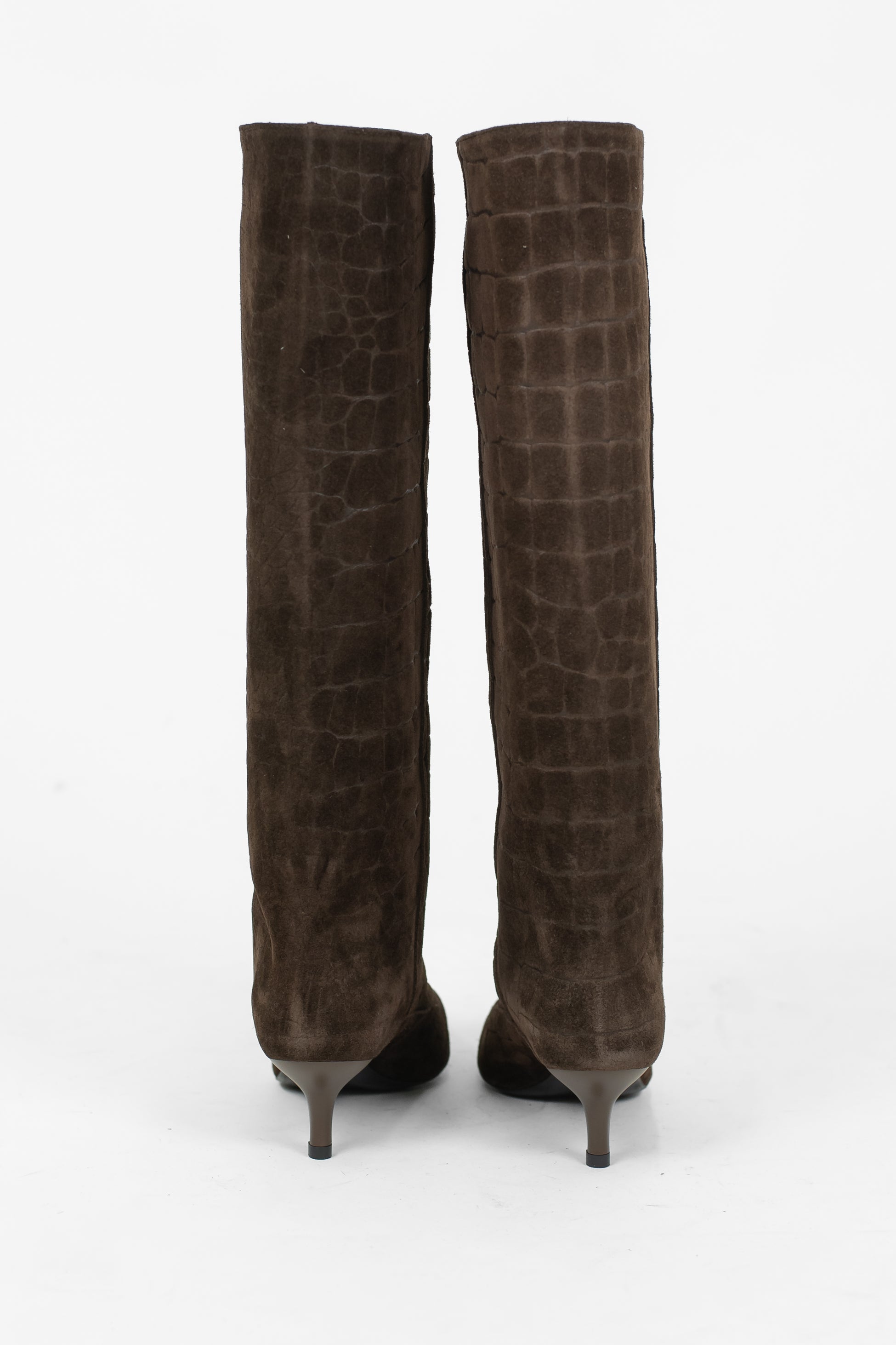 Ovyé - Stivale alto in camoscio cocco con tacchetto