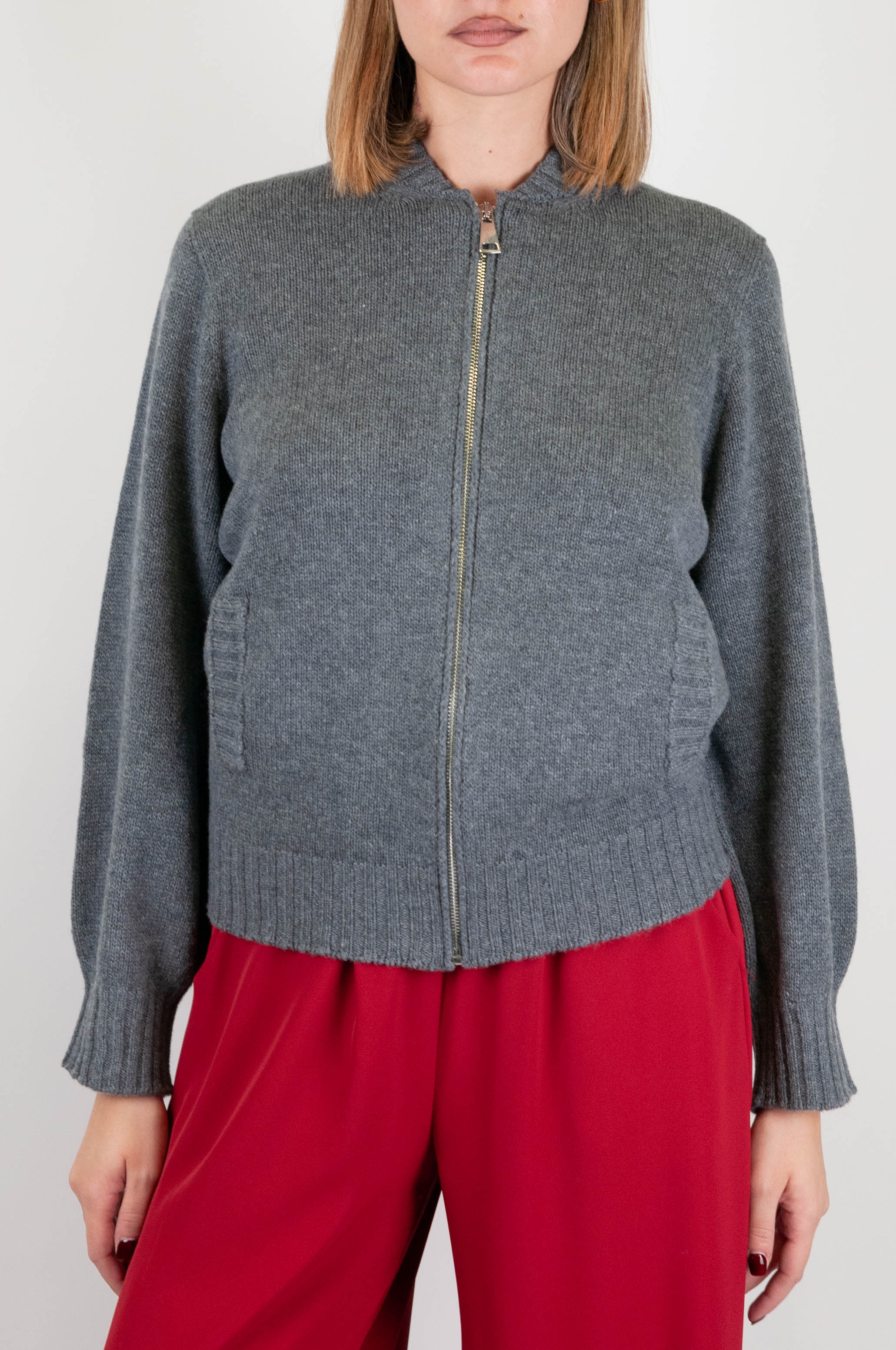 Tensione in - Cardigan in misto cashmere con chiusura con zip