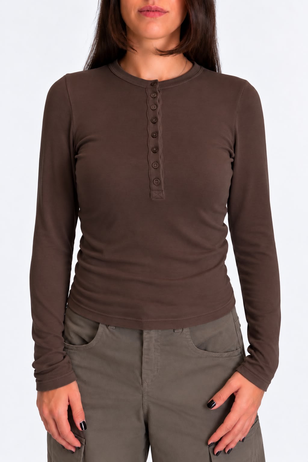 Dixie - Maglia serafino basic in misto cashmere