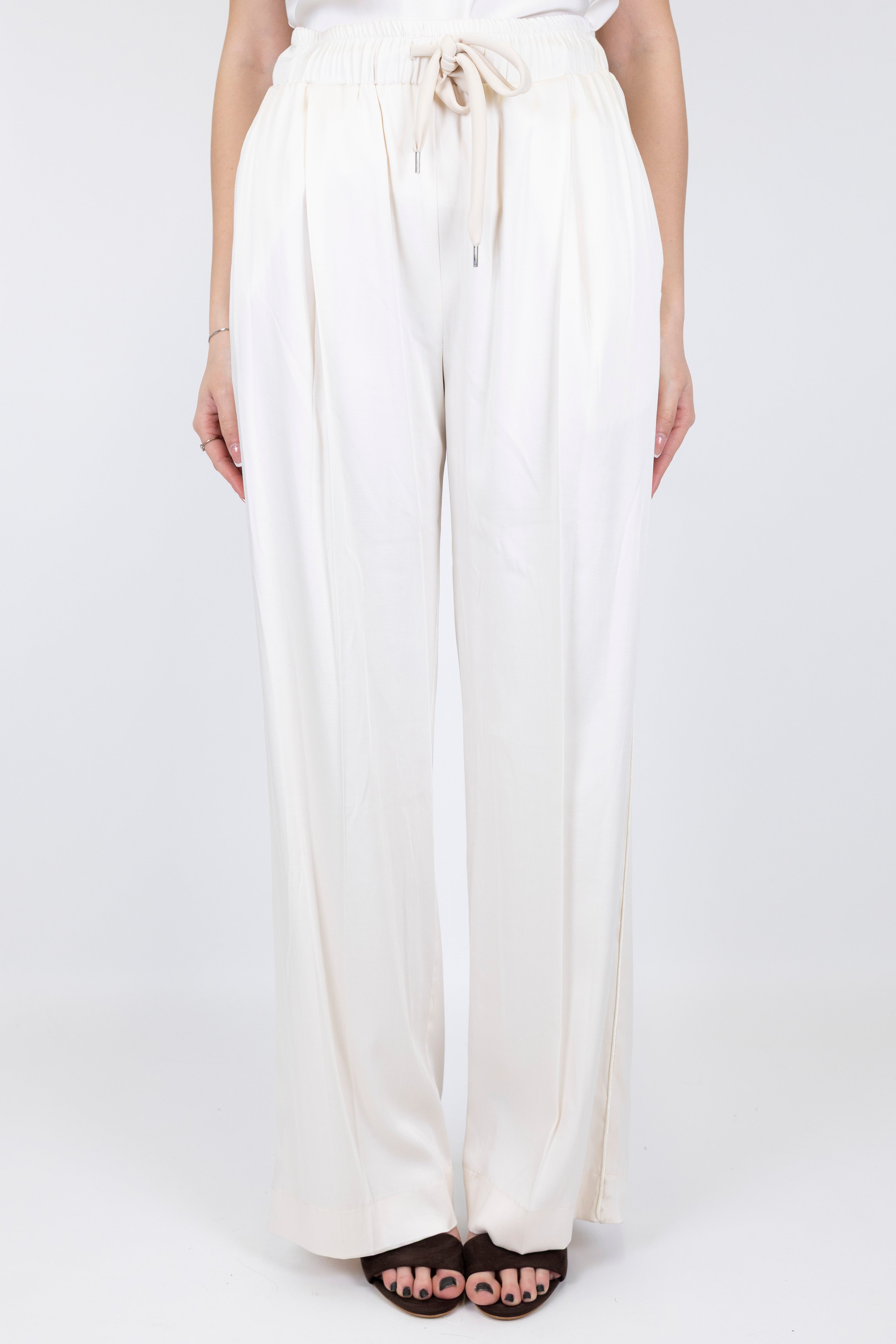 Maryley - Pantalone palazzo in lyocell con coulisse
