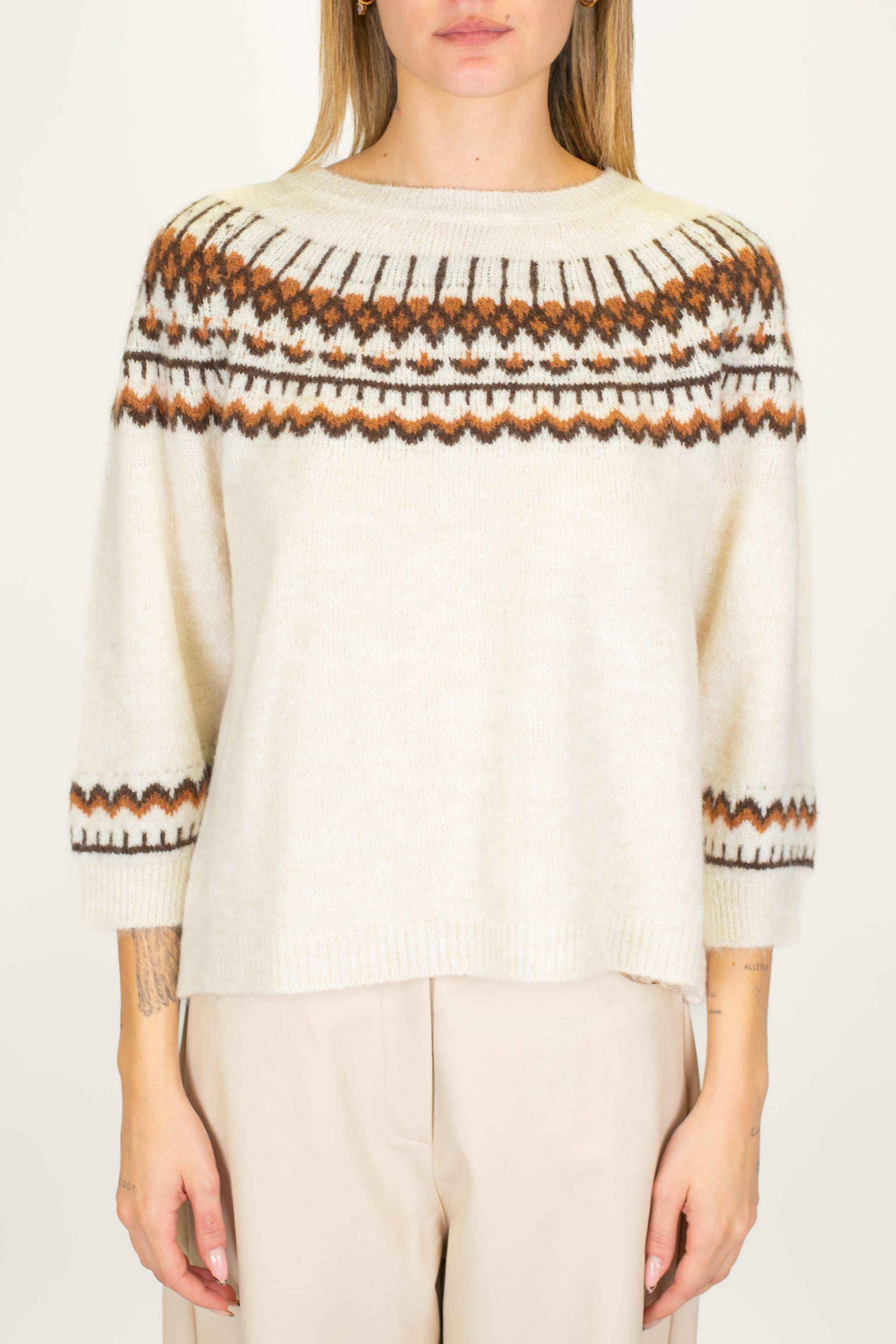 Haveone - Maglia in misto lana stile norvegese