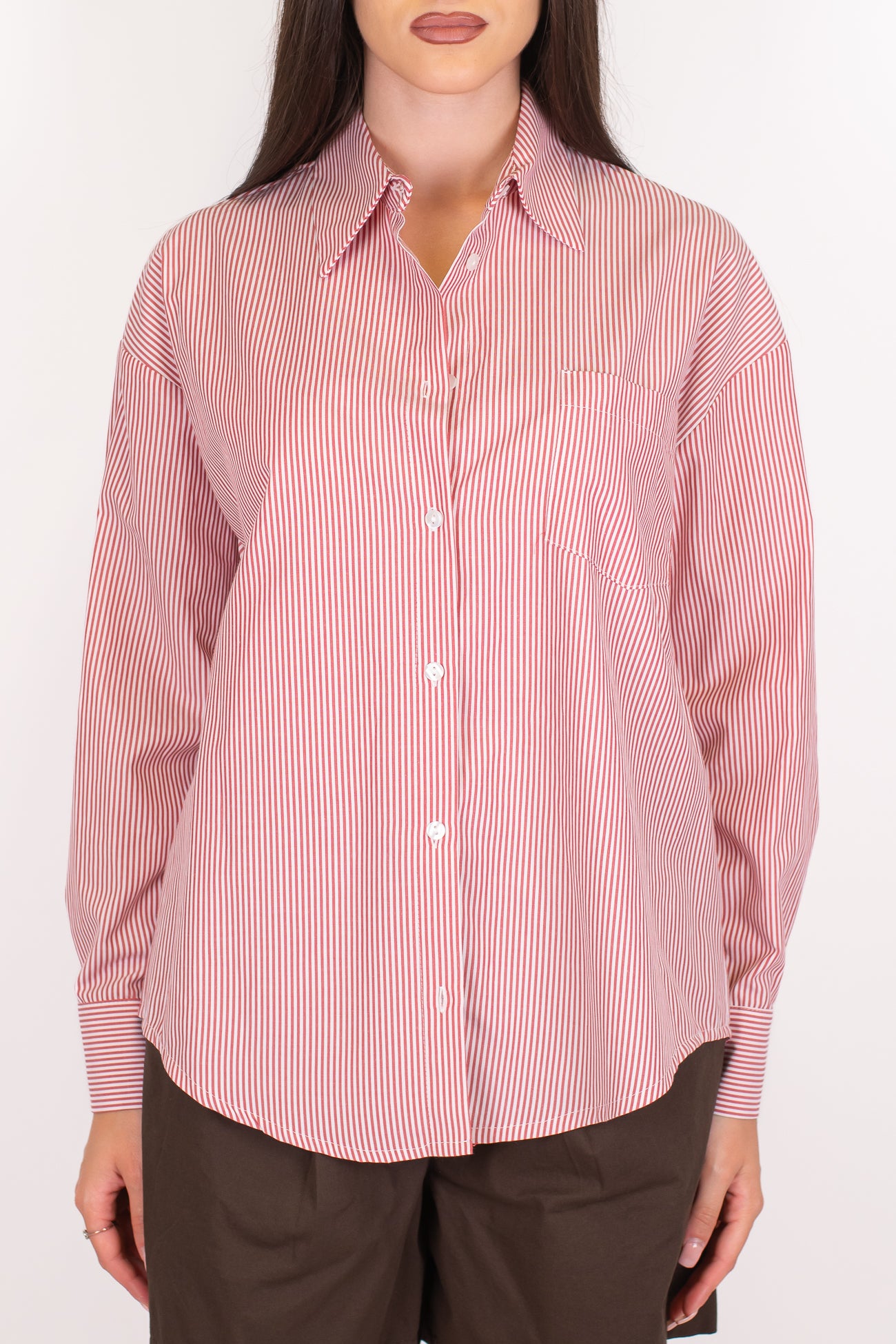 Motel - Camicia fantasia a righe con taschino