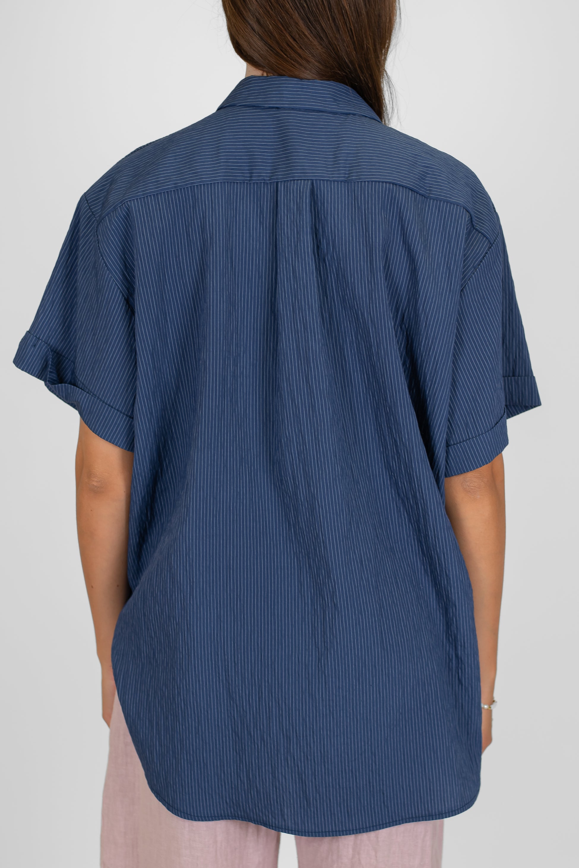 Motel - Camicia mezzamanica over a righe