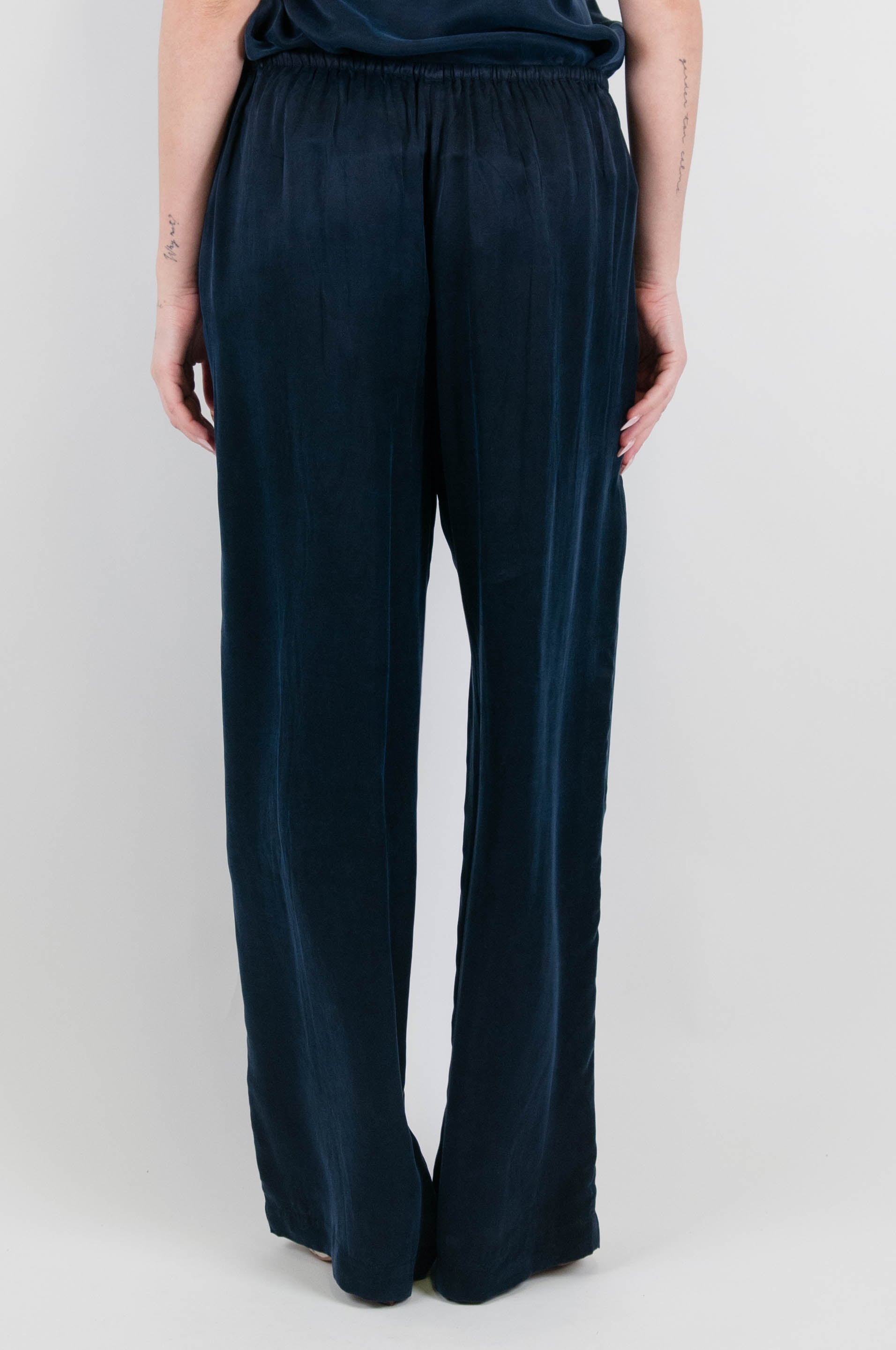 Tension in - Cupro palazzo trousers with drawstring