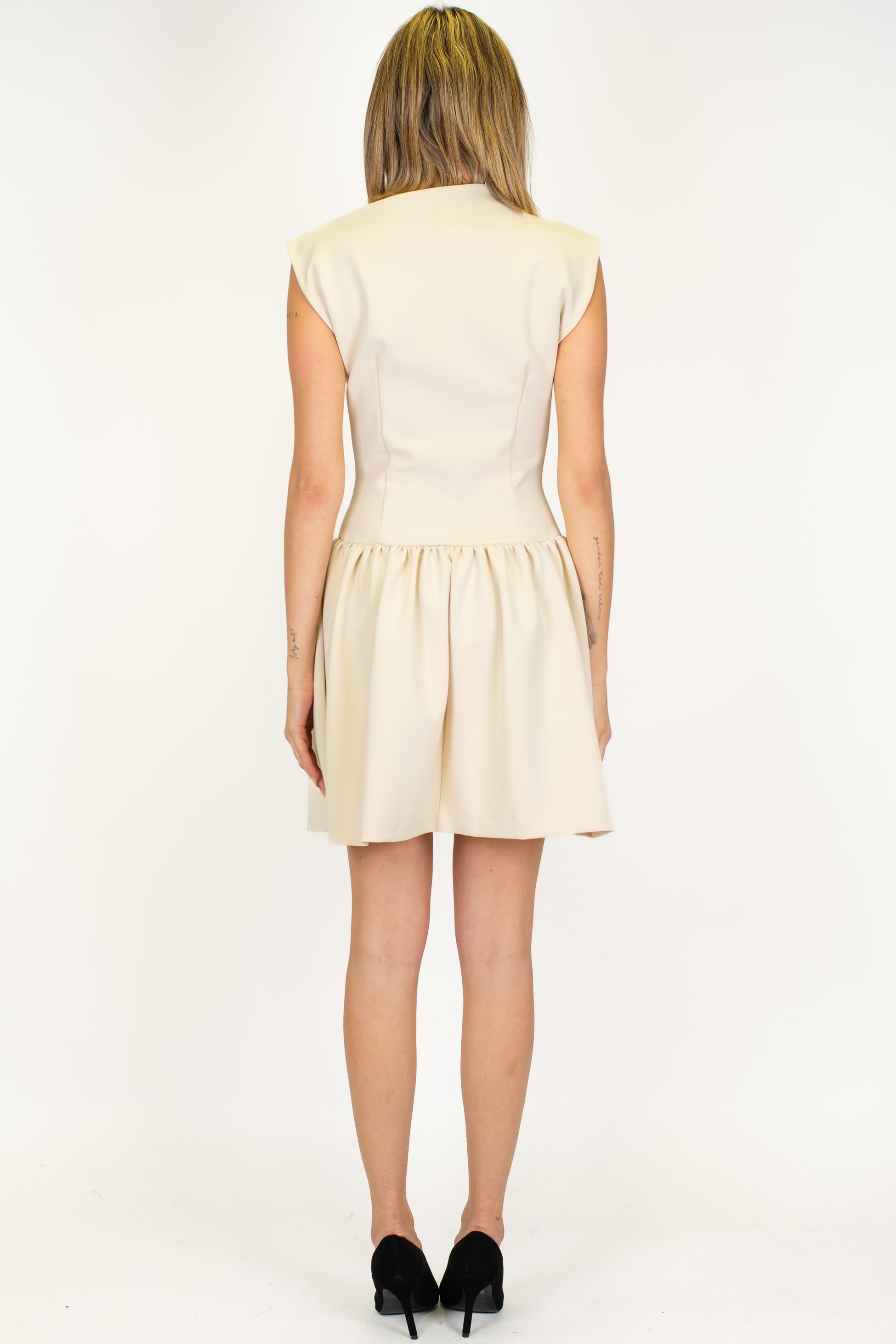 Imperial - Abito corto giromaniche con chiusura zip laterale