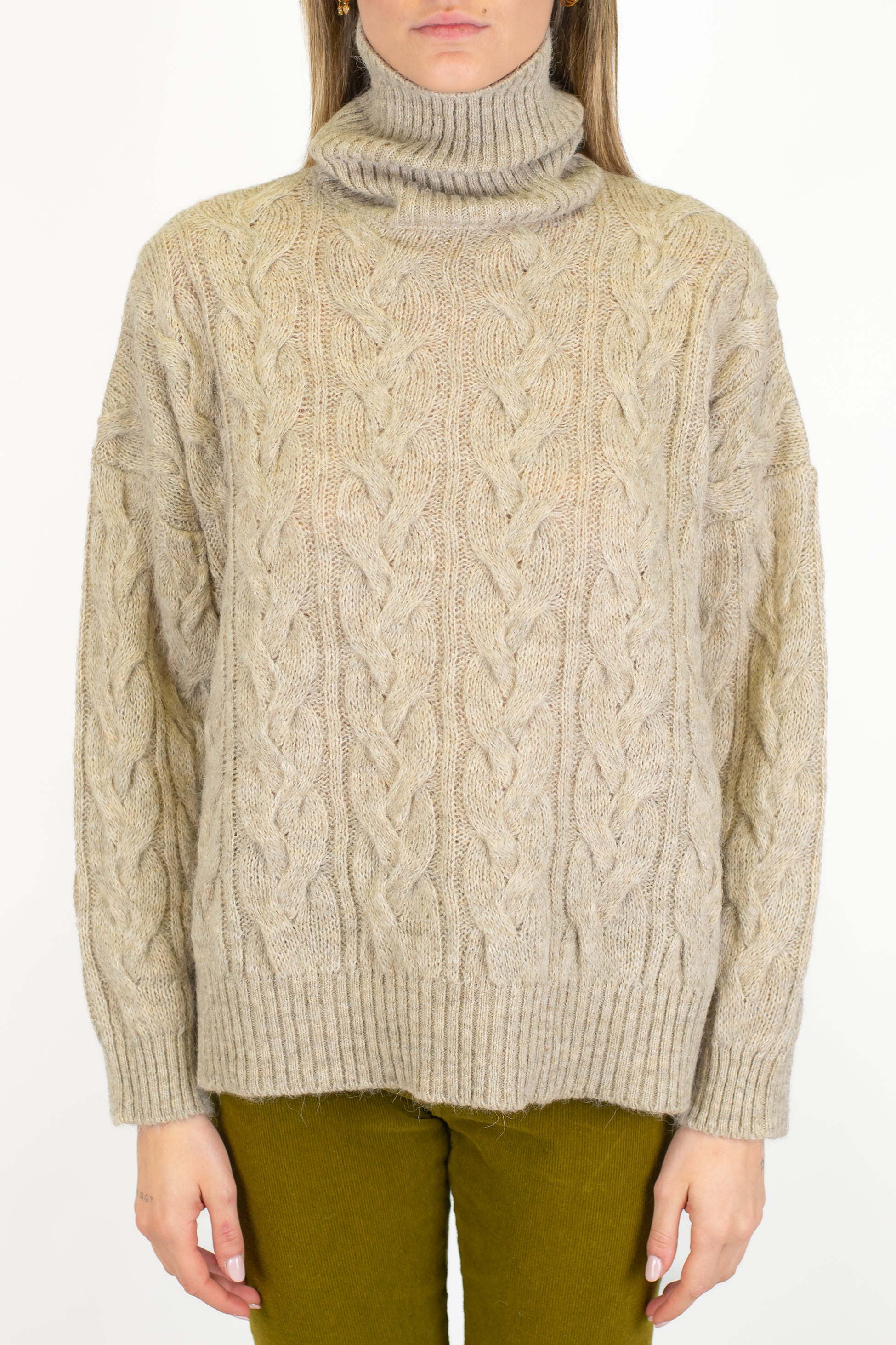 Tensione in - Dolvcevita over in misto lana con trecce