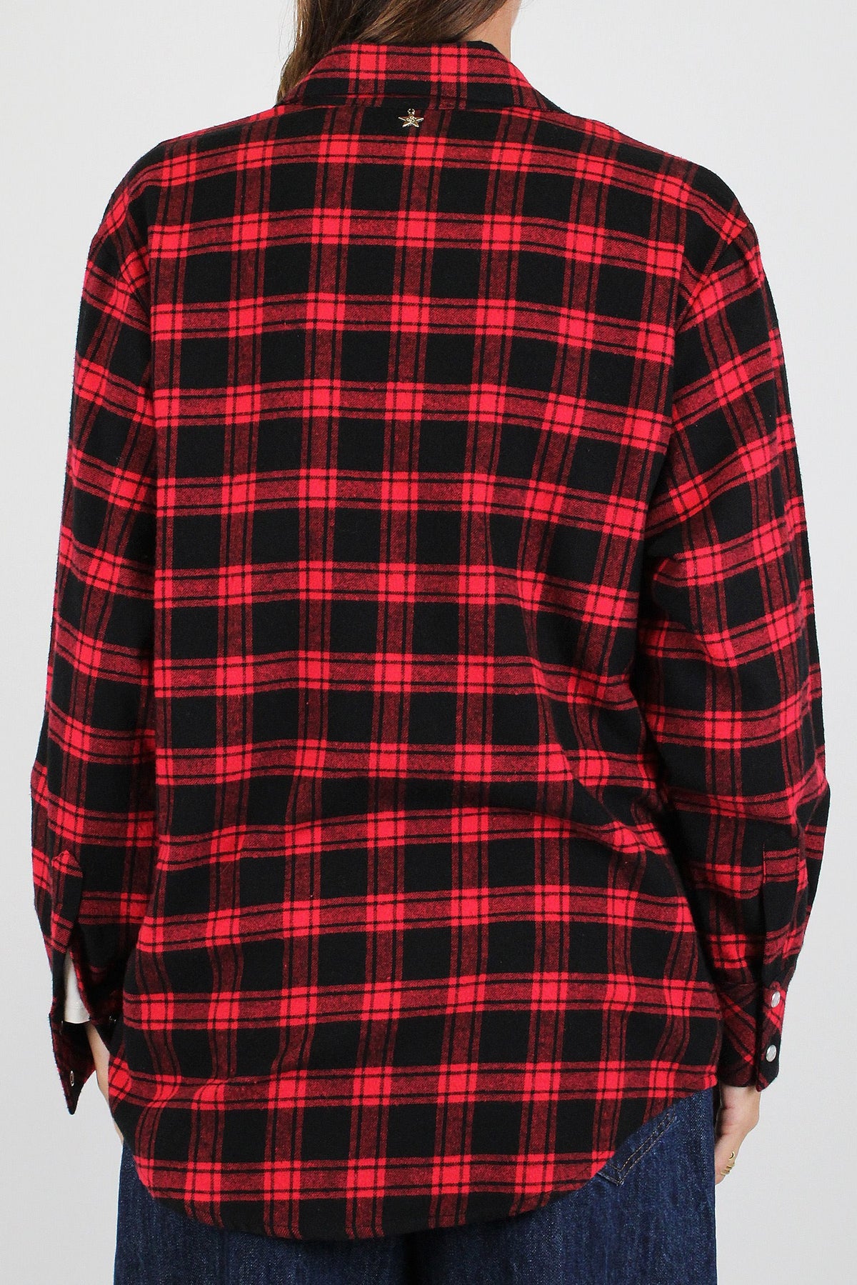 Souvenir - Camicia over fantasia quadri con tasca sul petto