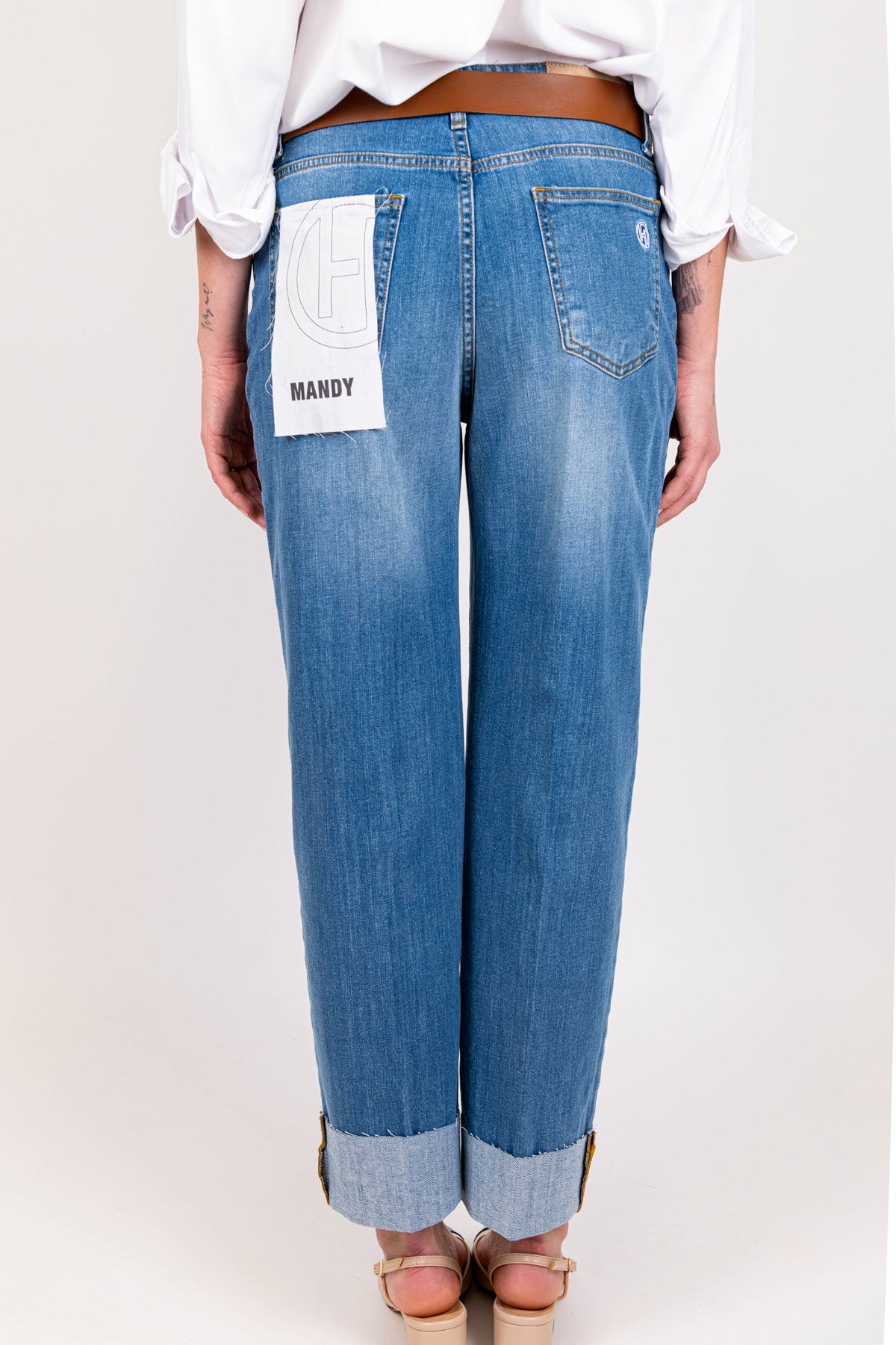 Haveone - Jeans Mandy regular con risvolto