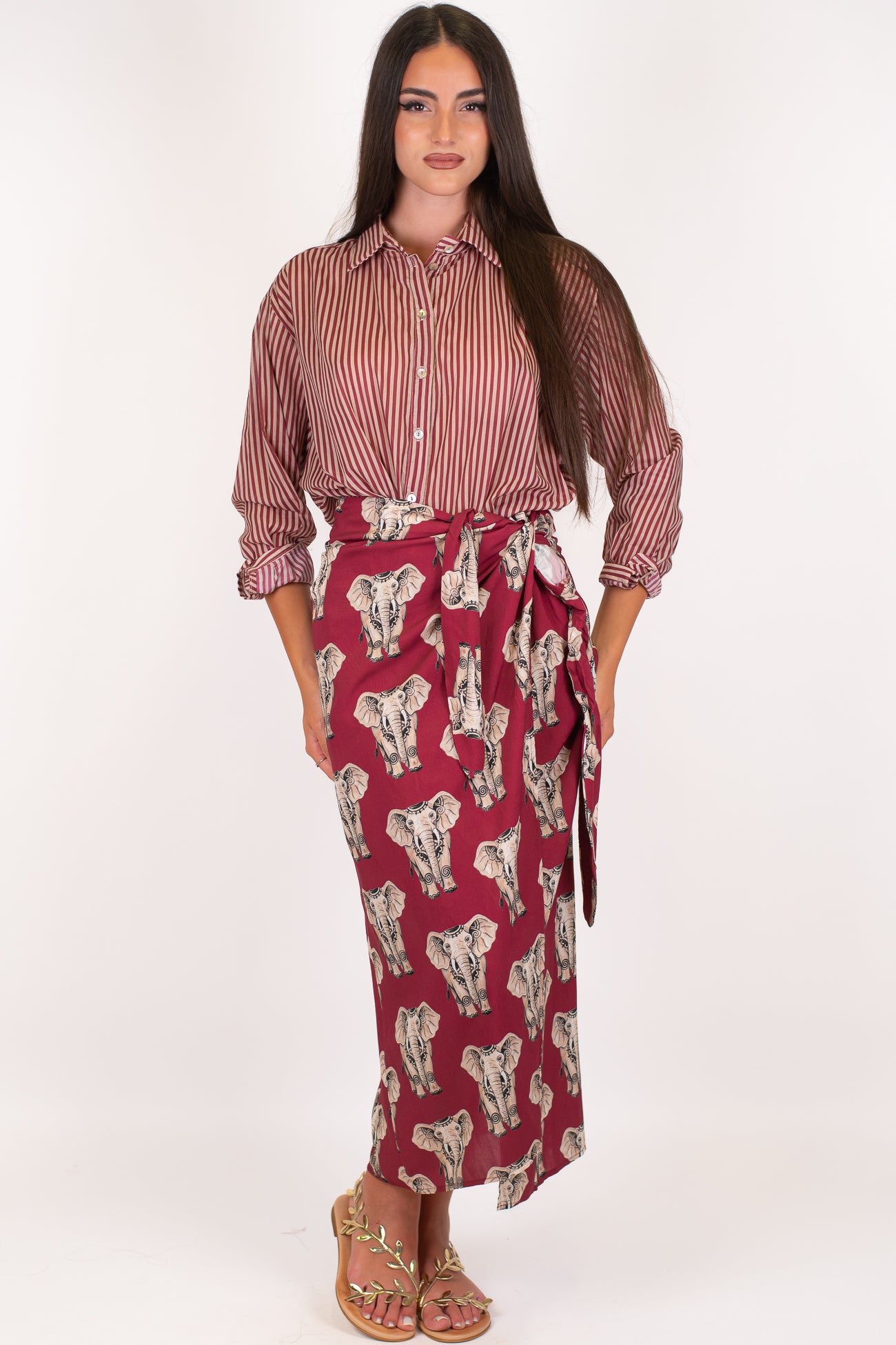 Tensione in - Camicia a righe in mussola di cotone