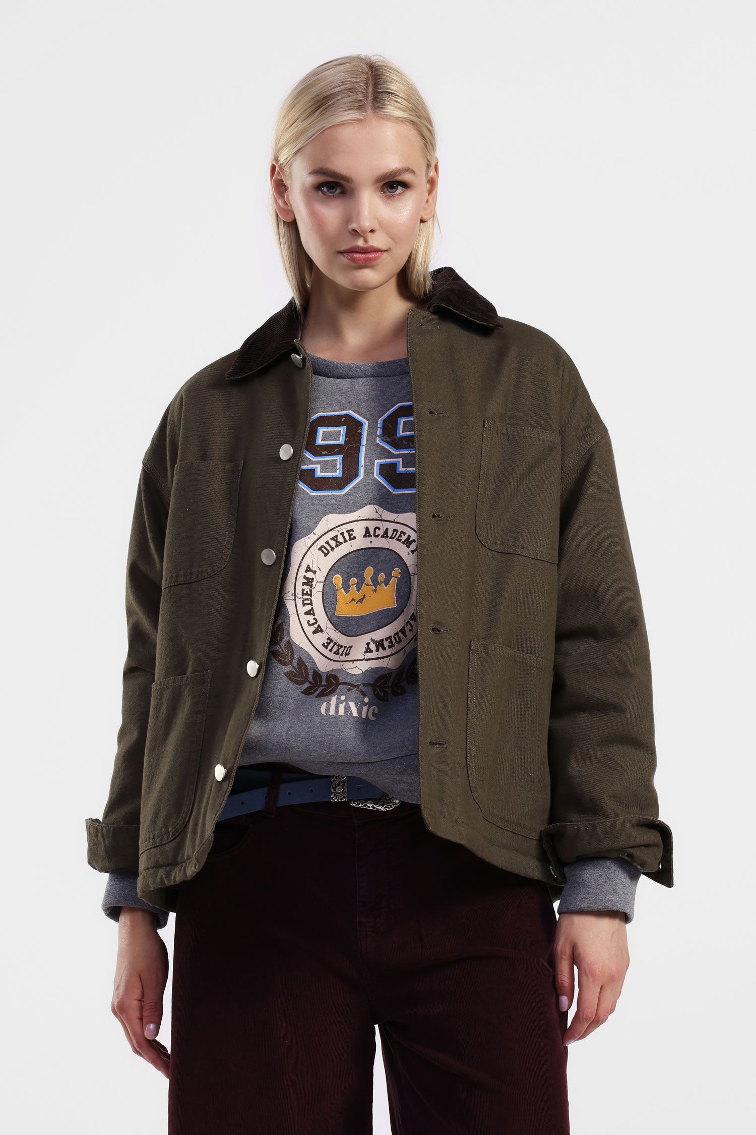 Dixie - Giubbino camicia con conlletto a constrasto