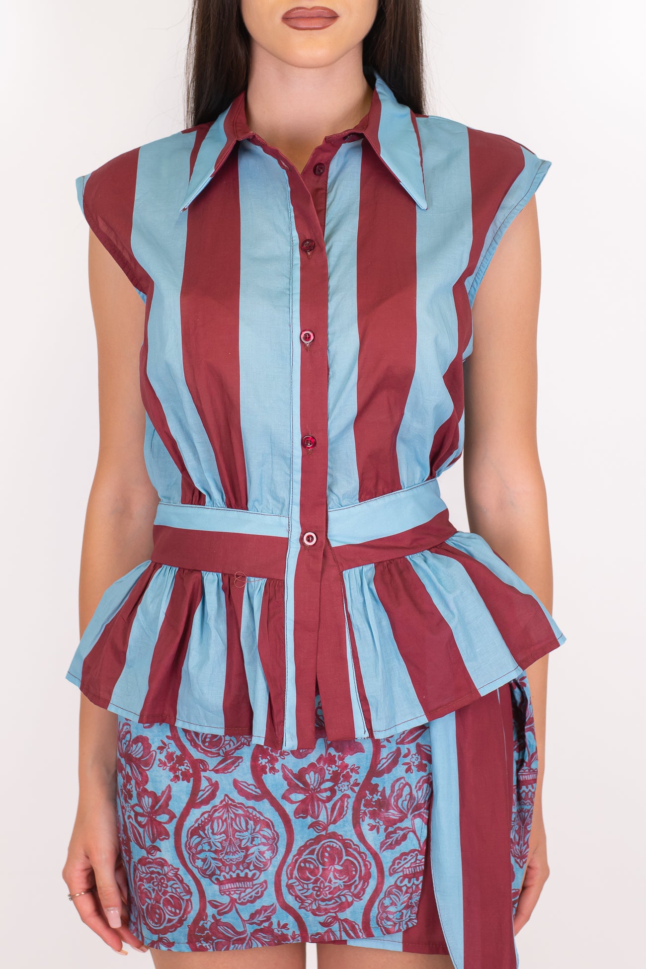 Tensione in - Camicia giromaniche fantasia astratta in cotone