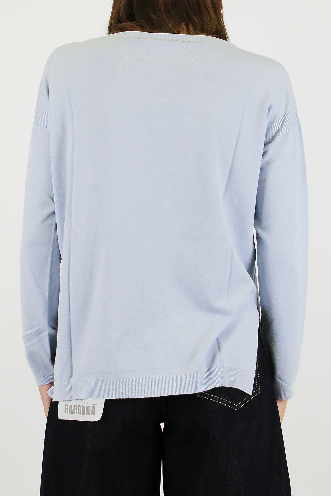 Kontatto - Maglia paricollo con spacchetti laterali sul fondo