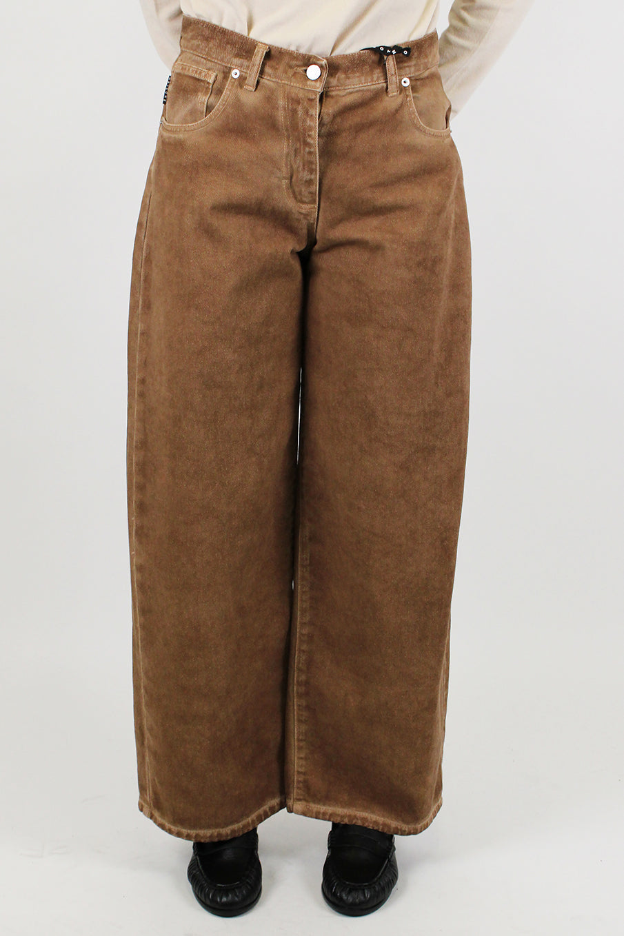 Haveone - Pantalone palazzo in denim colorato modello Bella