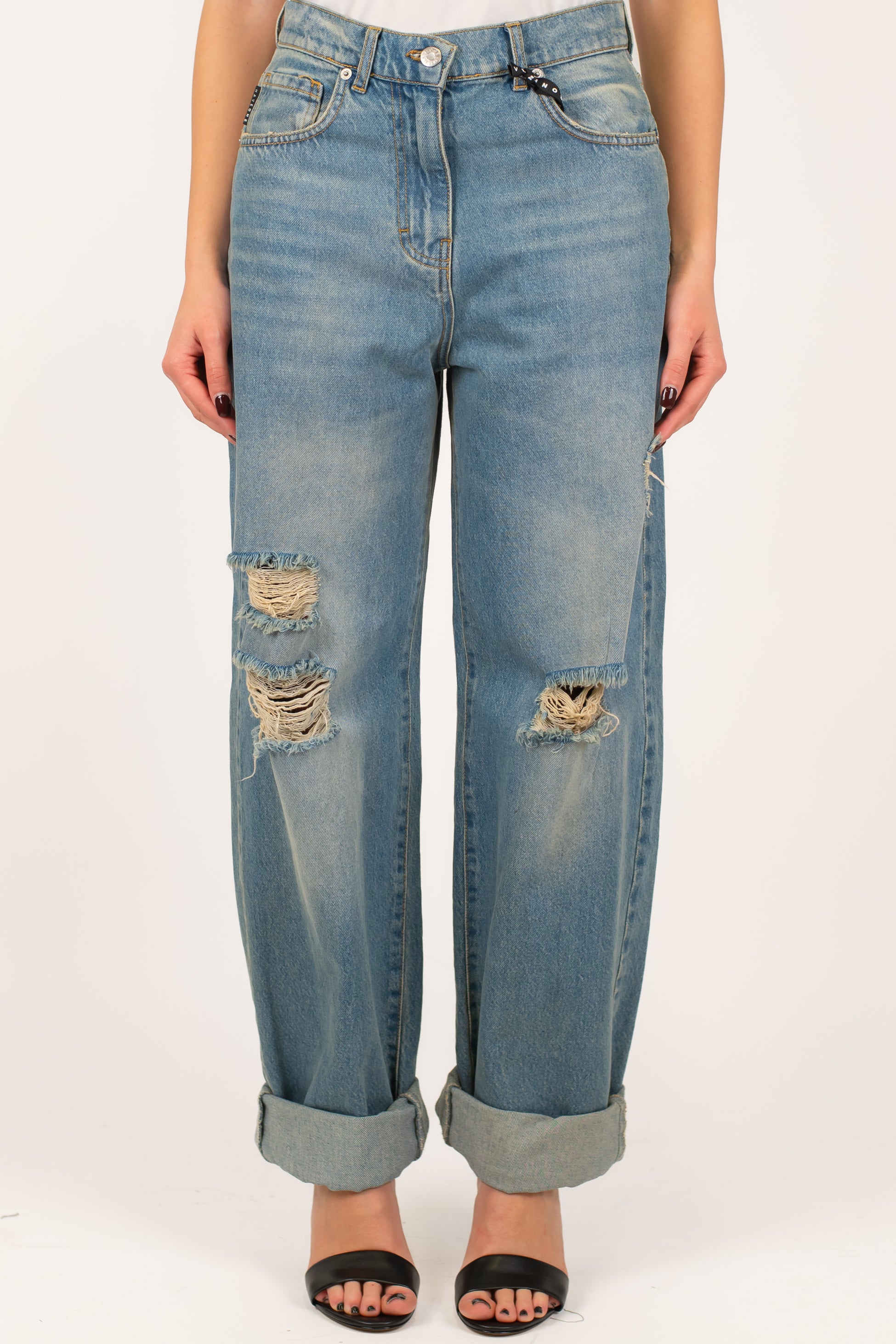 Haveone - Jeans regular lavaggio intermedio con rotture modello Stella