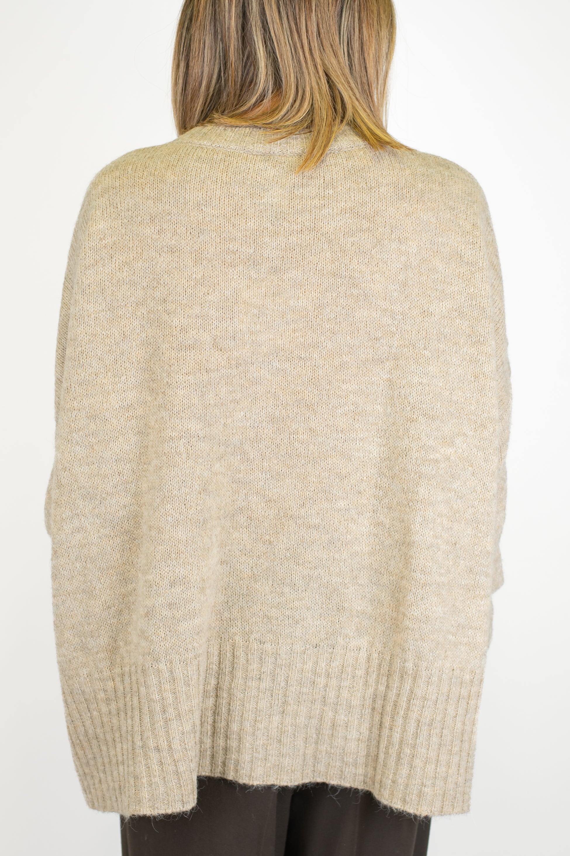 Tensione in - Maglia girocollo over in misto lana