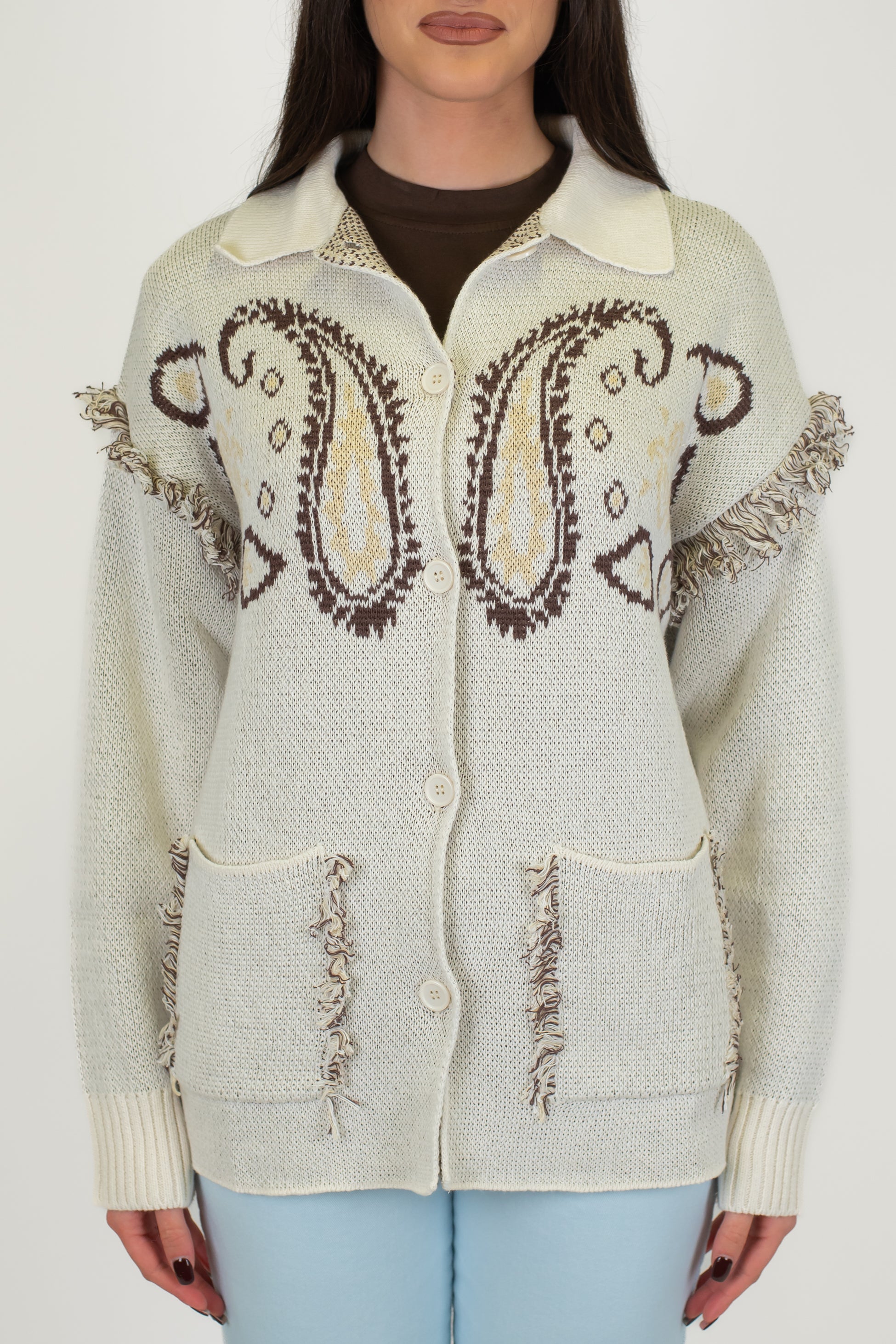 Motel - Cardigan fantasia con frange