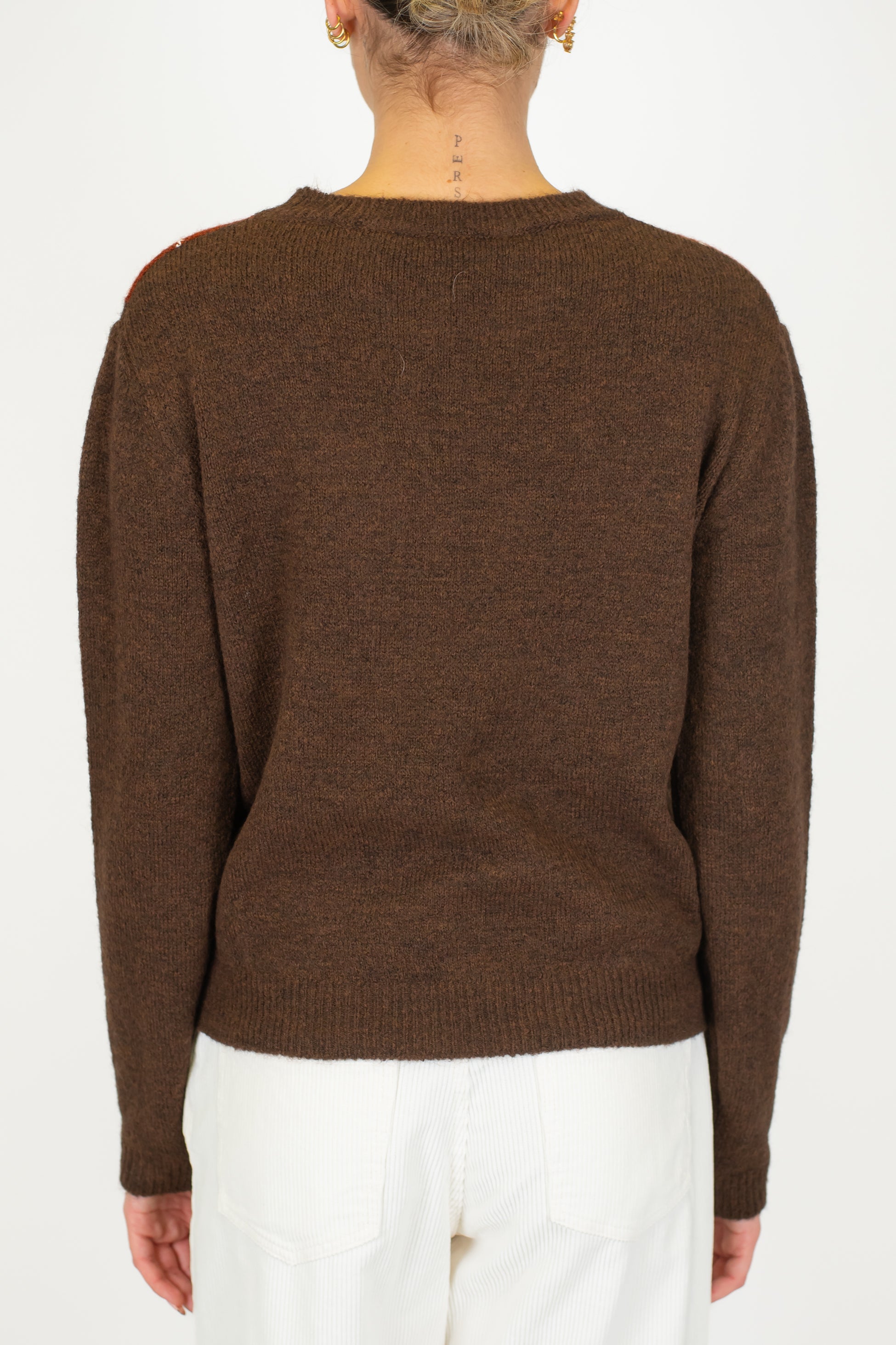 Haveone - Maglia fantasia rombi a contrasto in misto lana