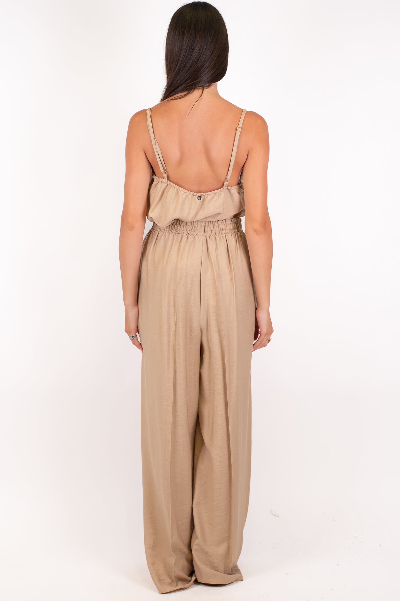 Dixie - Coordinato in viscosa leggera con top assimmetrico e pantalone palazzo con coulisse