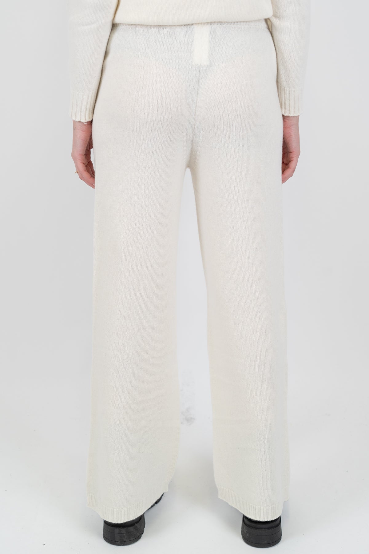 Haveone - Pantalone palazzo in maglia misto lana e cashmere