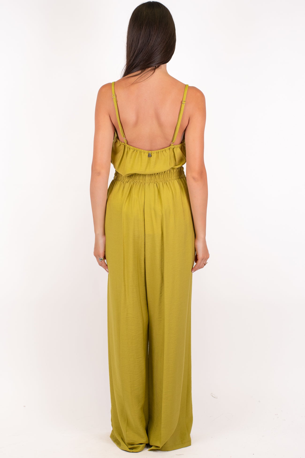 Dixie - Coordinato in viscosa leggera con top assimmetrico e pantalone palazzo con coulisse
