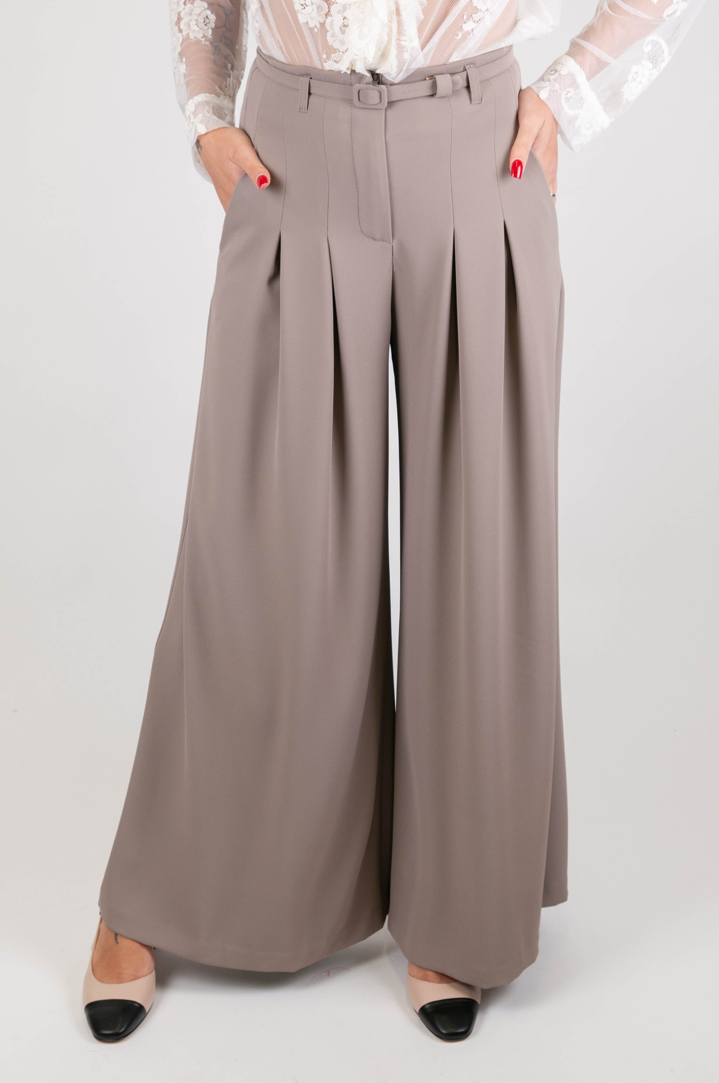 Imperial - Pantalone palazzo con pinces