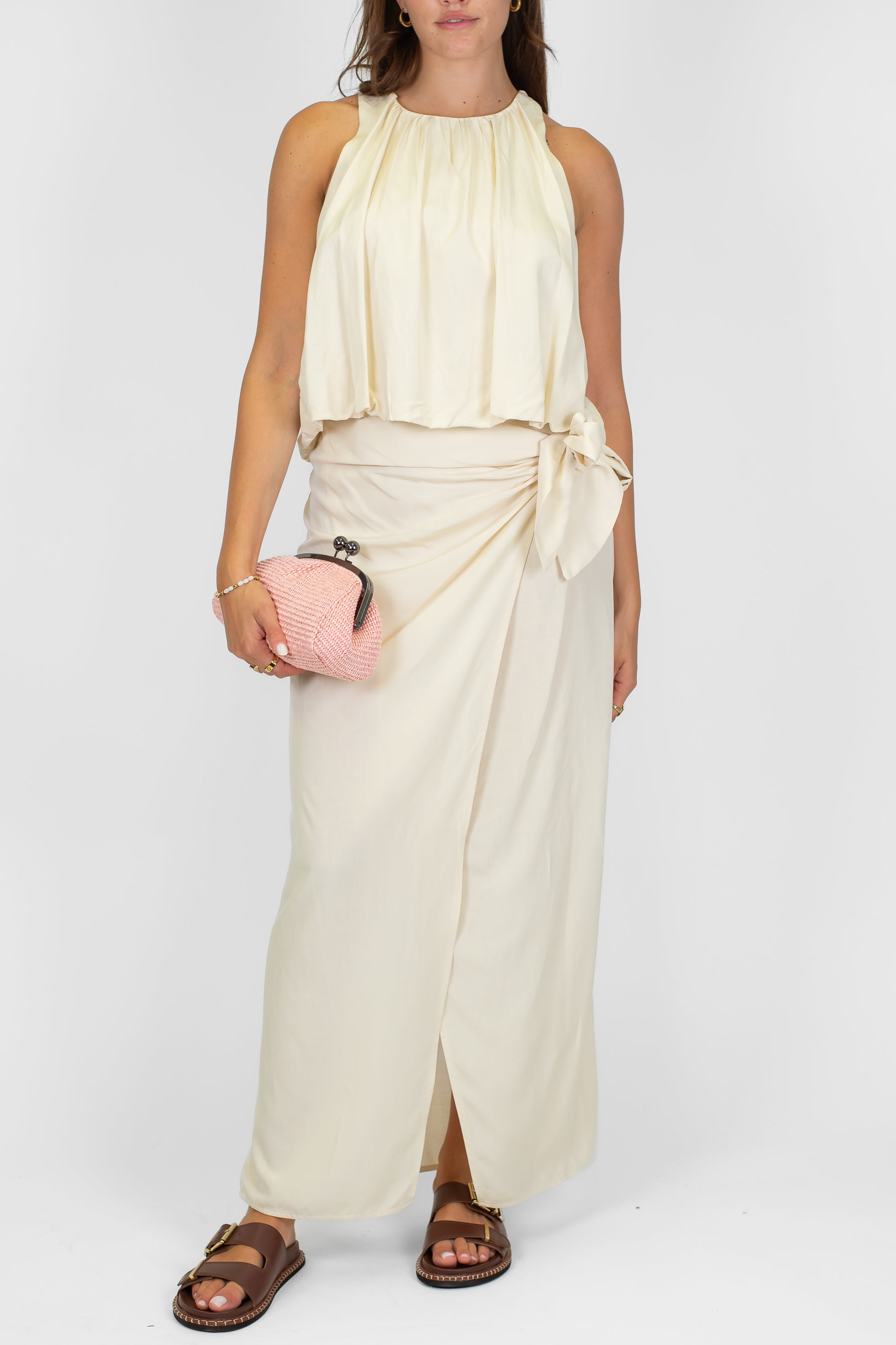 Tensione in - Gonna pareo in misto viscosa e lino