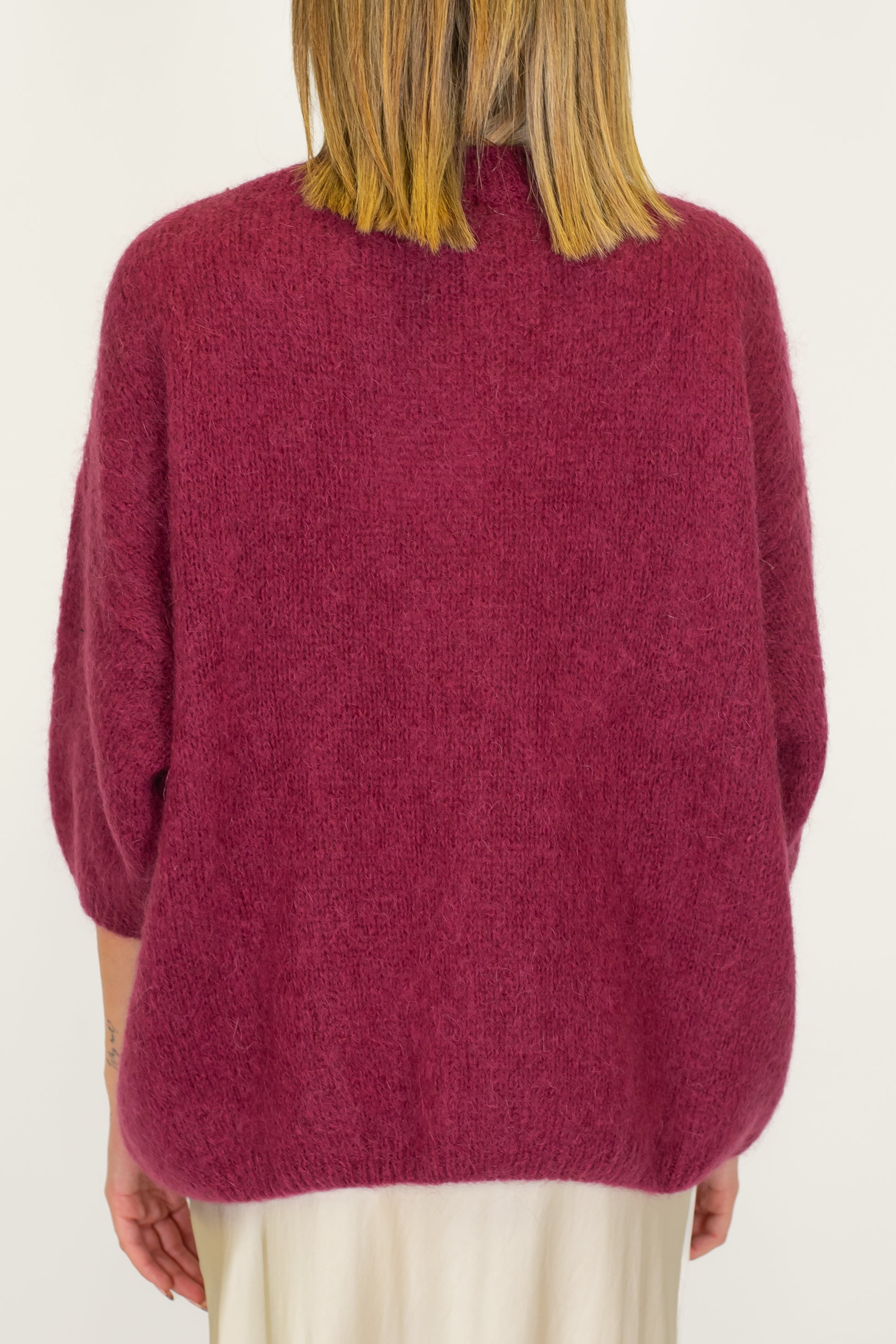 Dixie - Maglia over in misto lana con manica tre quarti