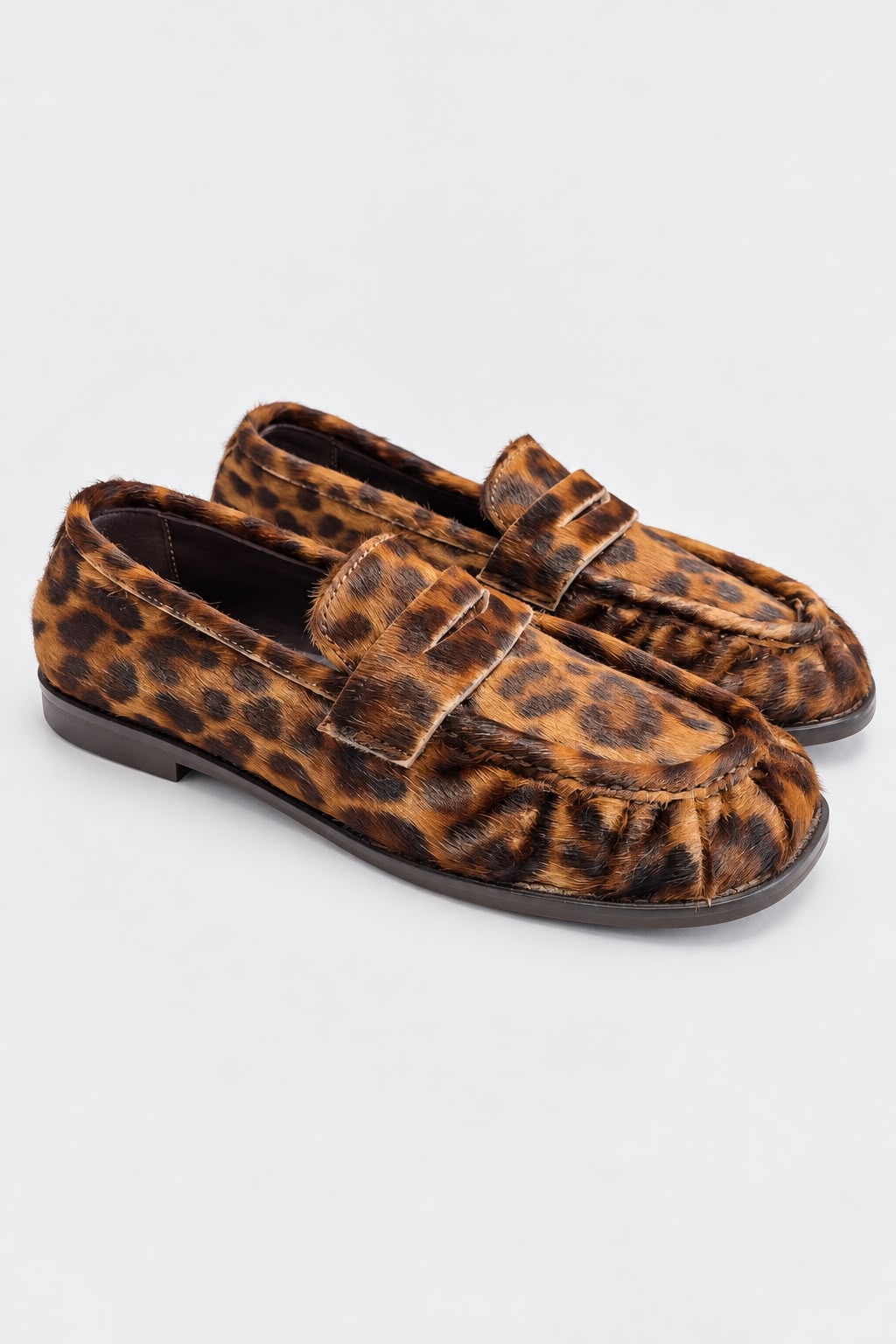 Ovyè - Mocassino in cavallino maculato punta quadrata