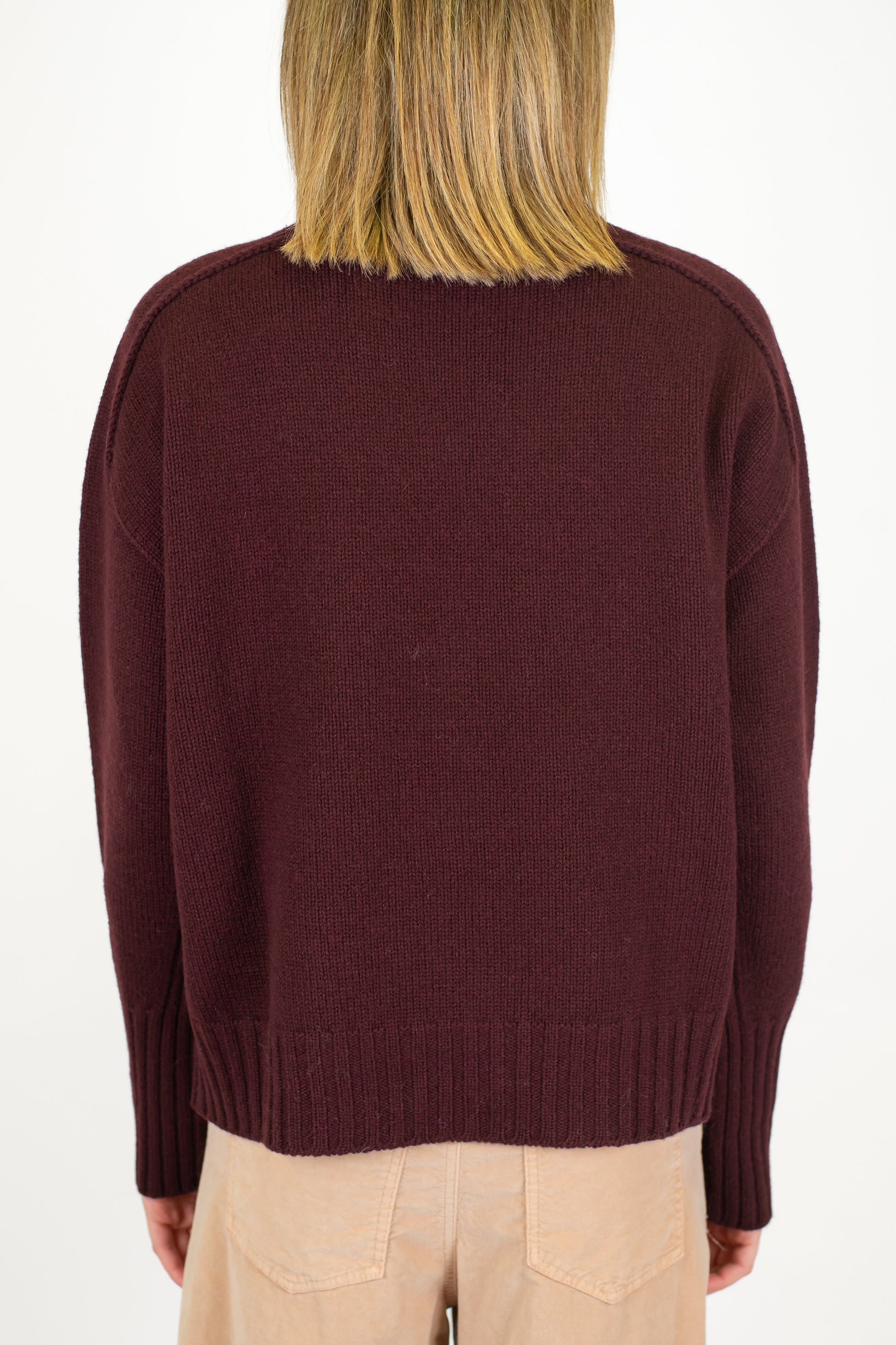 Tensione in - Maglia over in misto lana e cashmere con cuciture a vista