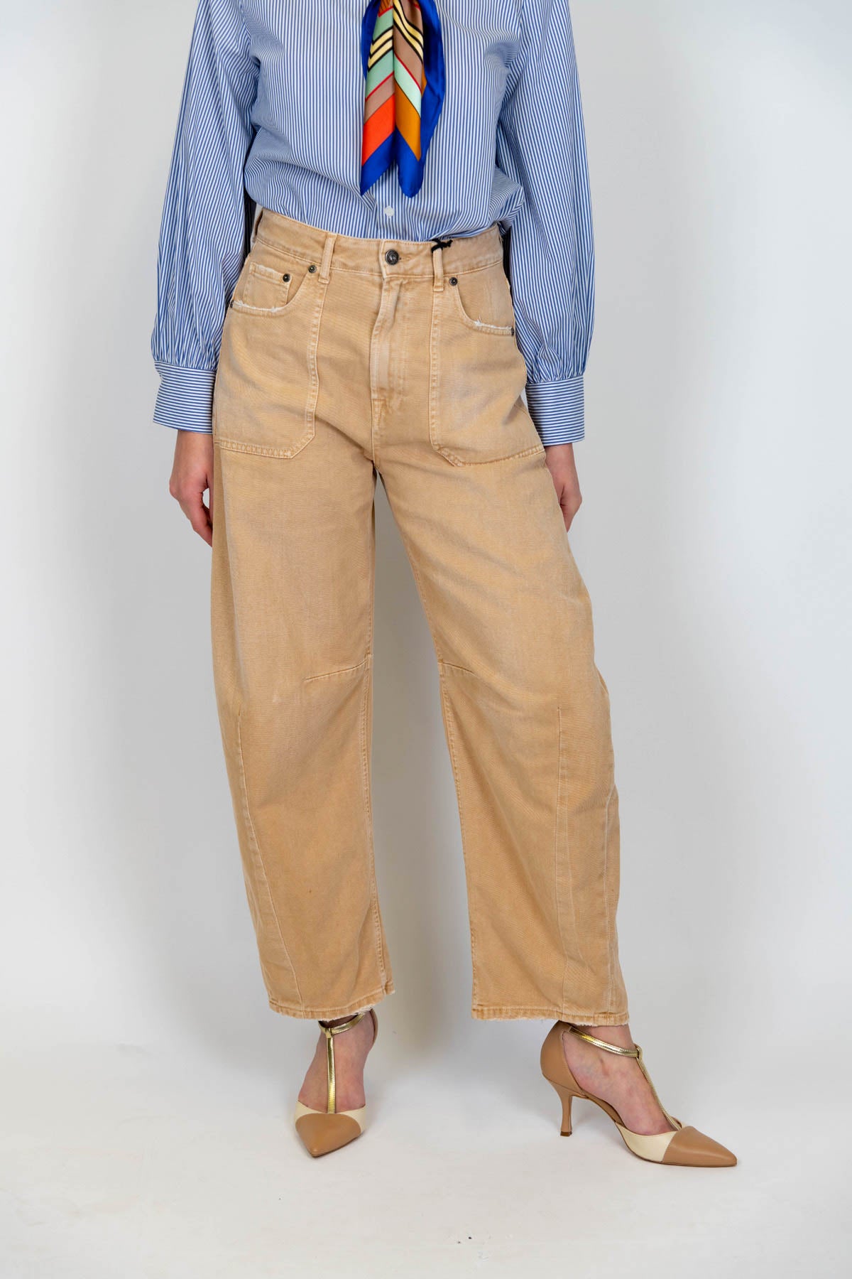 Maryley - Jeans Baloon in cotone effetto lavato