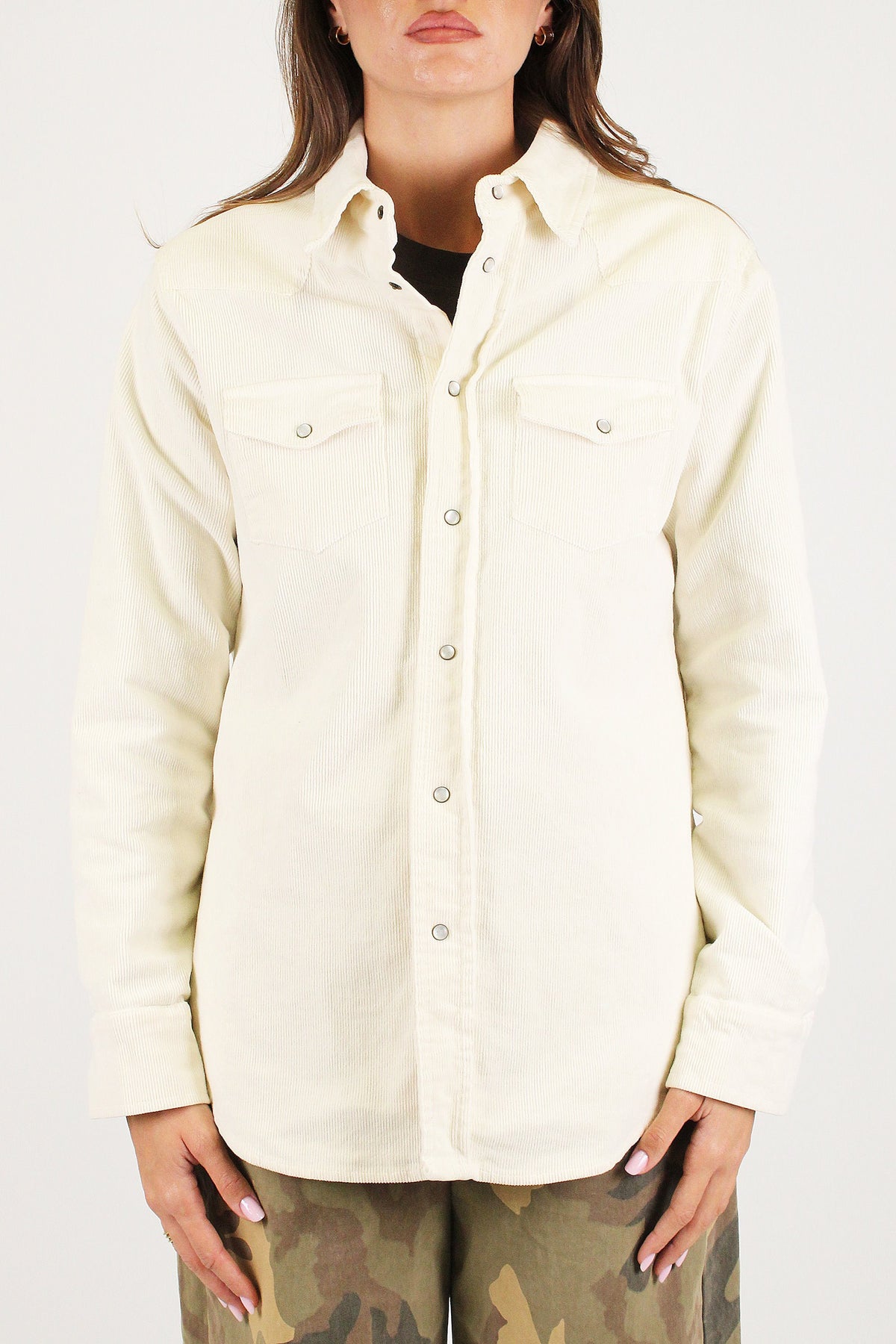 Souvenir - Camicia in velluto a coste con taschini sul petto