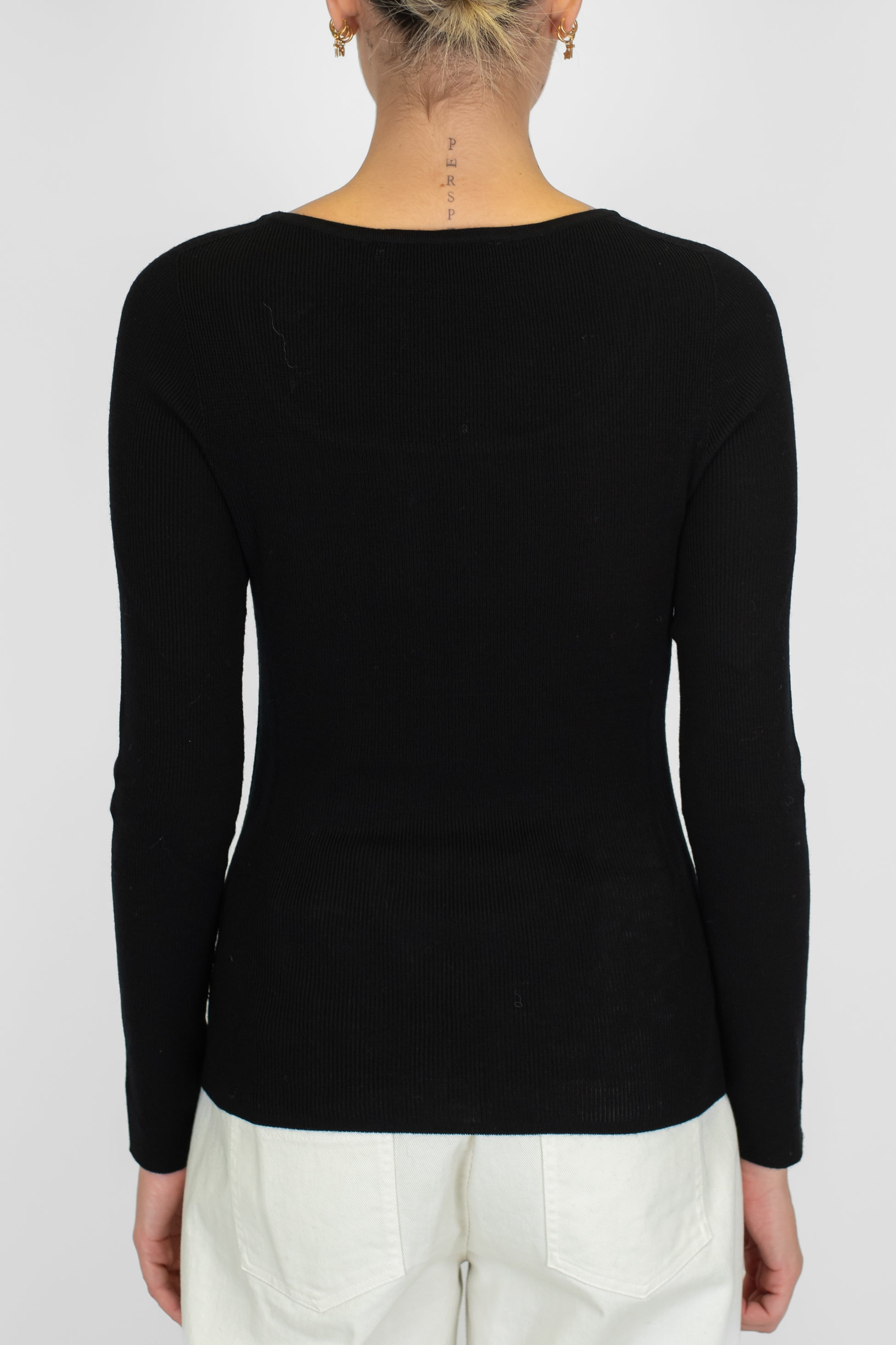 Haveone - Maglia in pura lana con scollo madonna