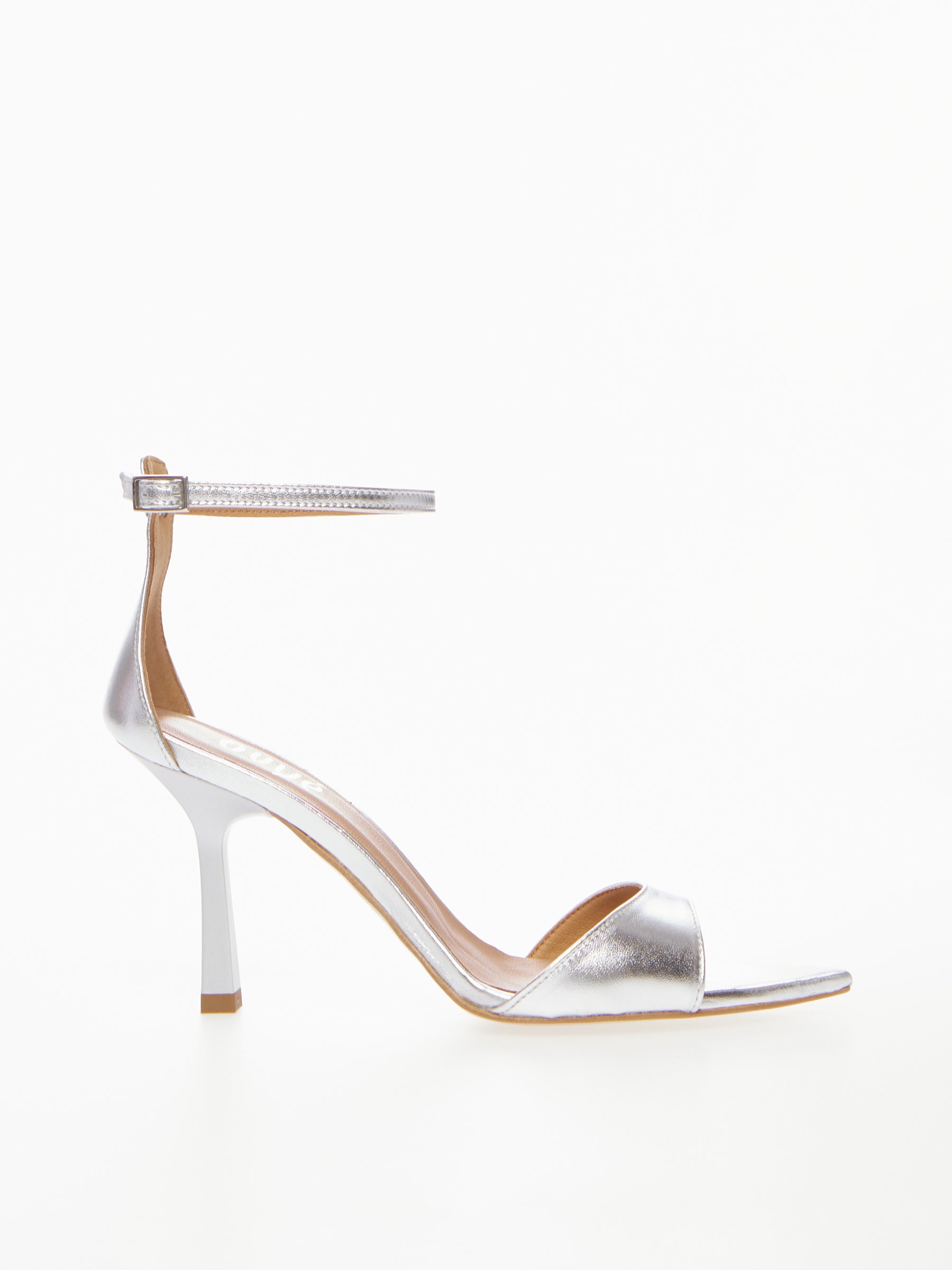 Ovyé - Pointed sandal in laminated leather with ankle strap