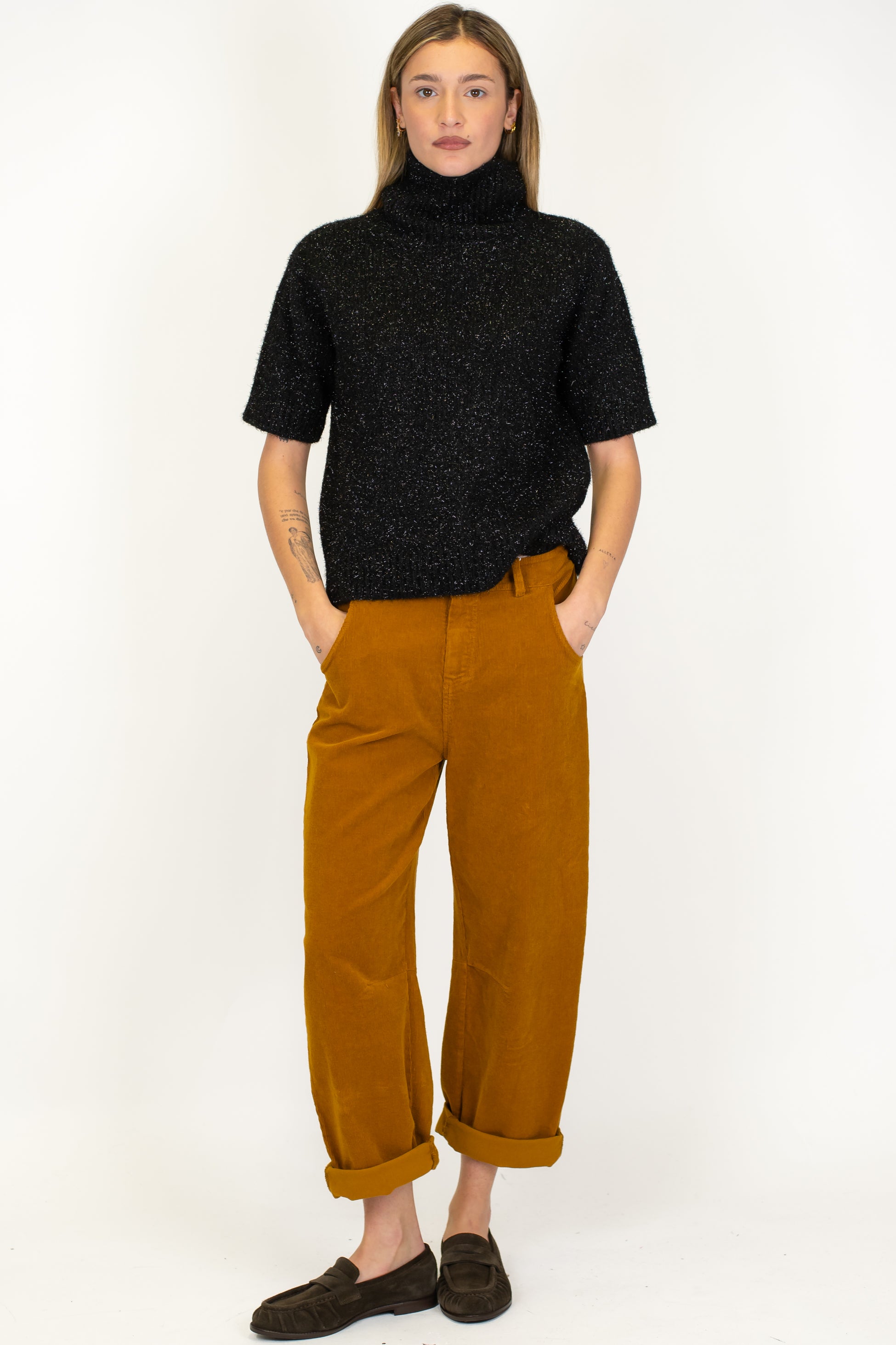 Motel - Pantalone balloon in velluto a coste con elastico sul retro