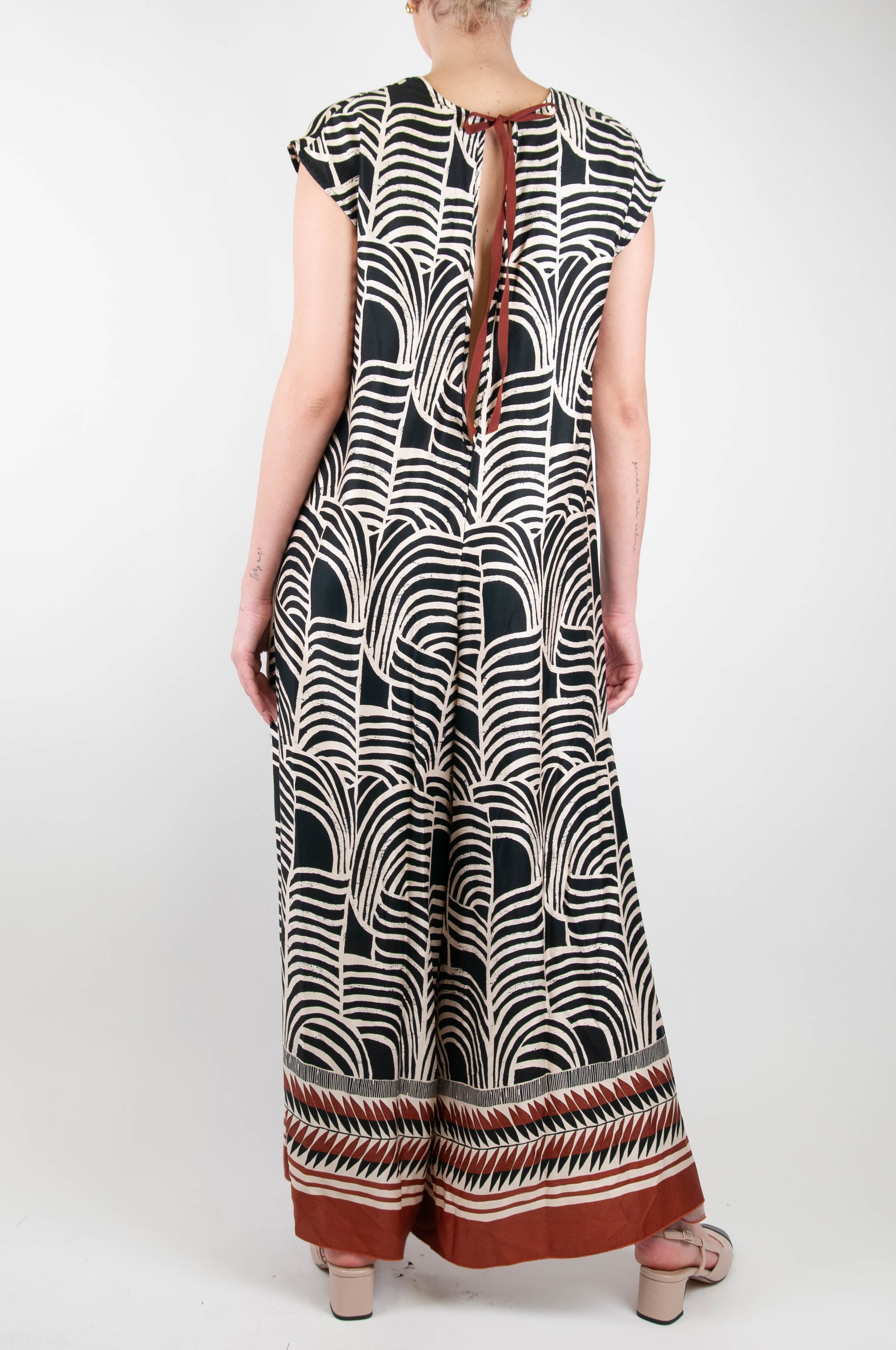 Tension in - Ethnic patterned armhole palazzo jumpsuit in viscose