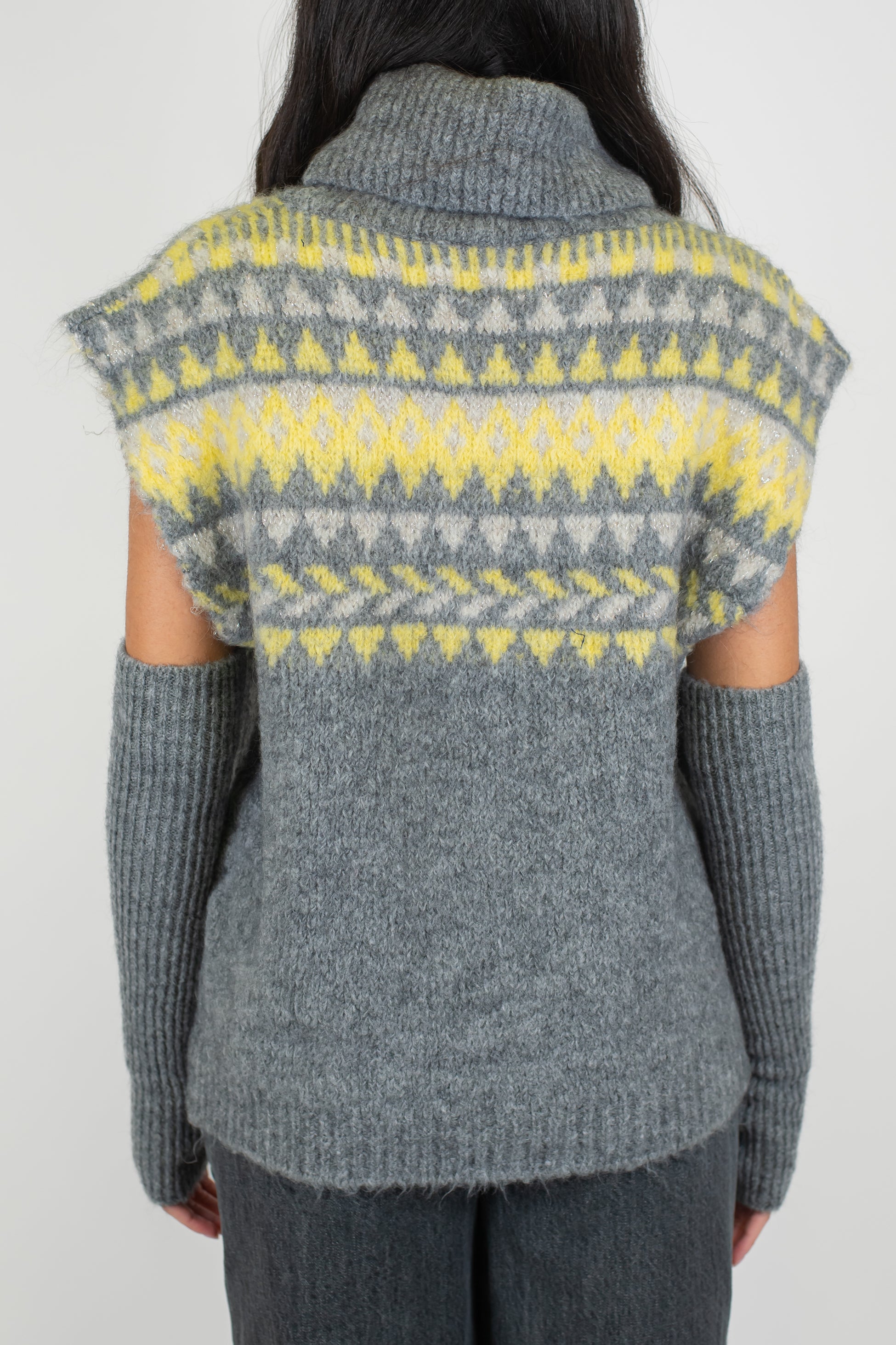 Motel - Dolcevita fantasia norvegese in misto lana con manicotti