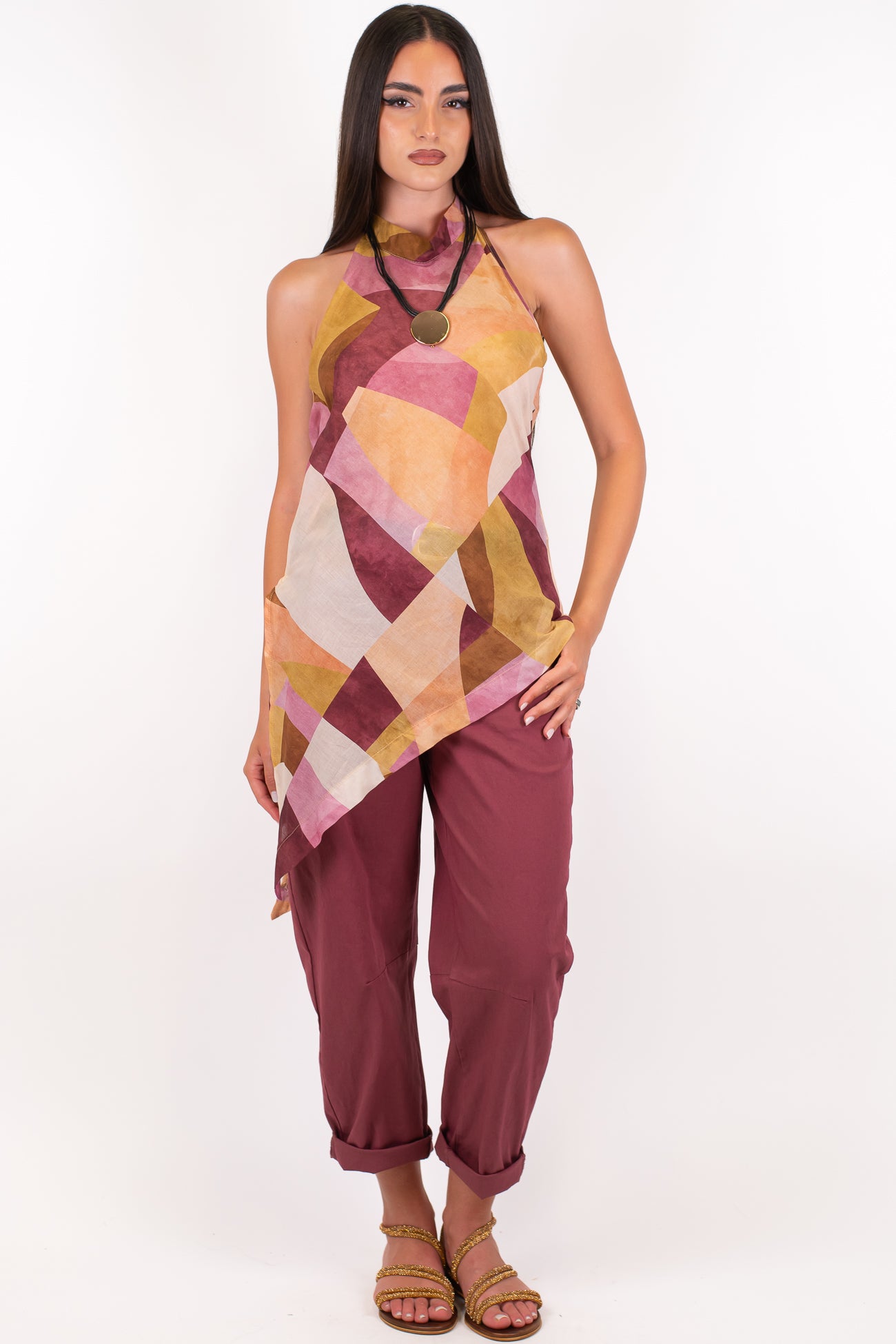 Haveone - Pantalone balloon in cotone con elastico sul retro