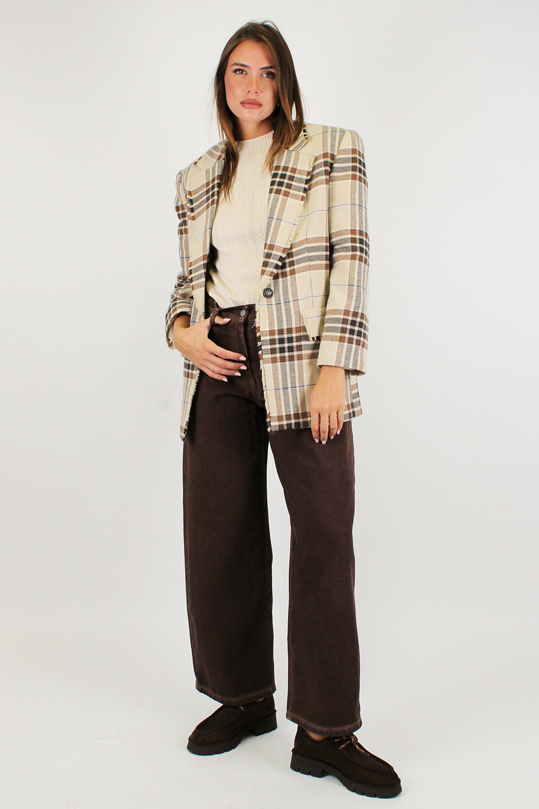 Haveone - Pantalone palazzo in denim colorato modello Bella