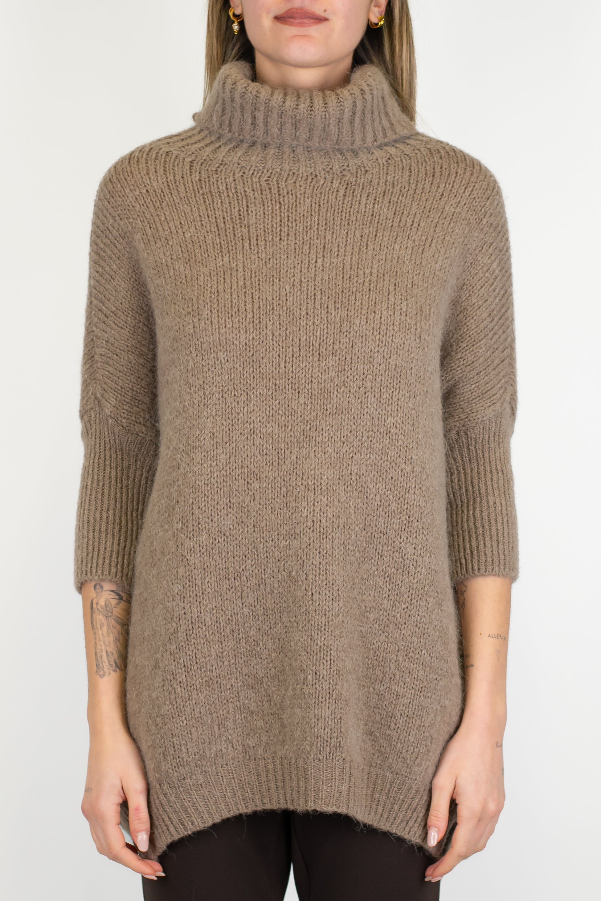 Imperial - Dolcevita over in misto lana con spacchetti laterali